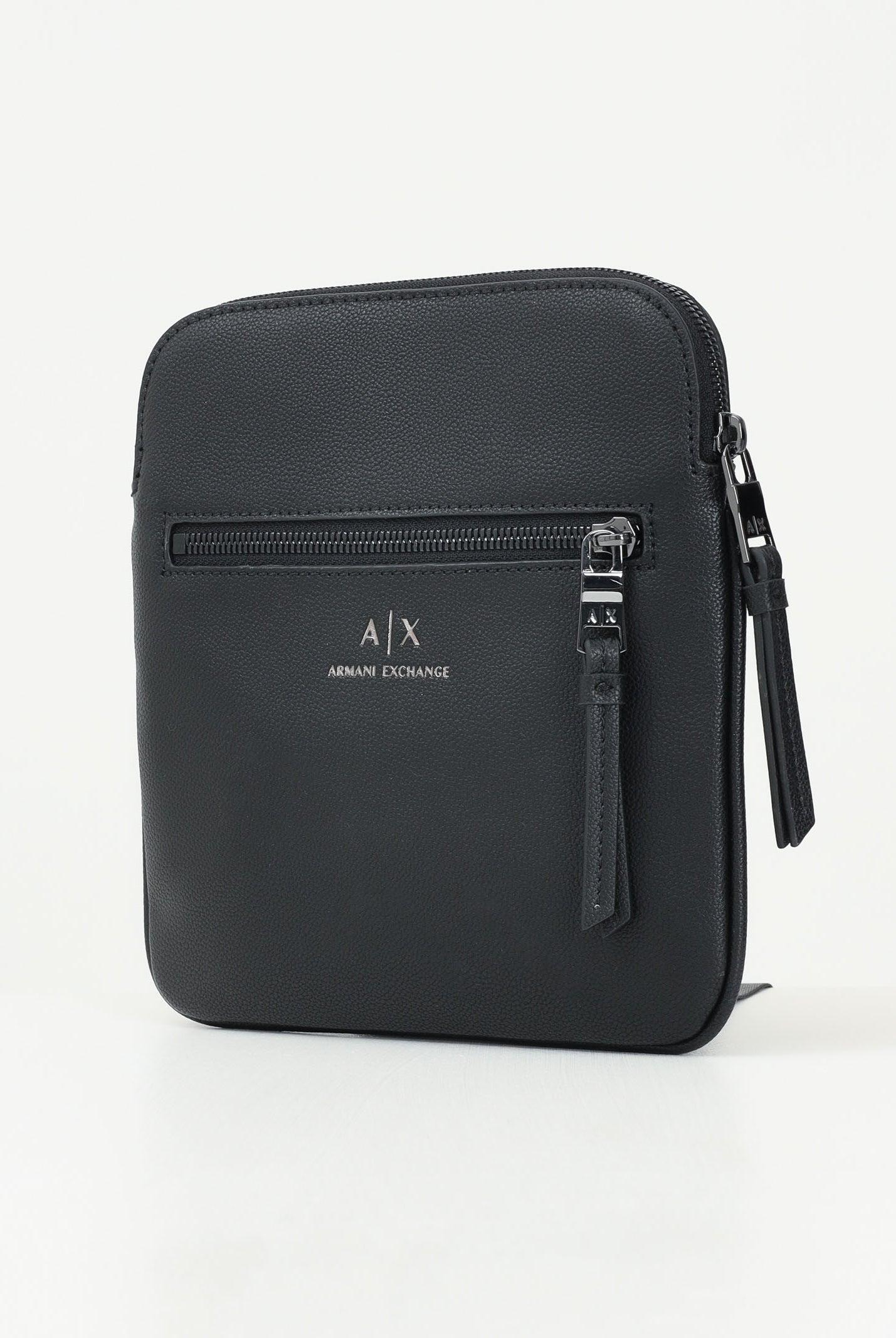 ARMANI EXCHANGE Borsello nero da uomo in ecopelle con logo frontale 952391CC830 00020 ARMANI EXCHANGE