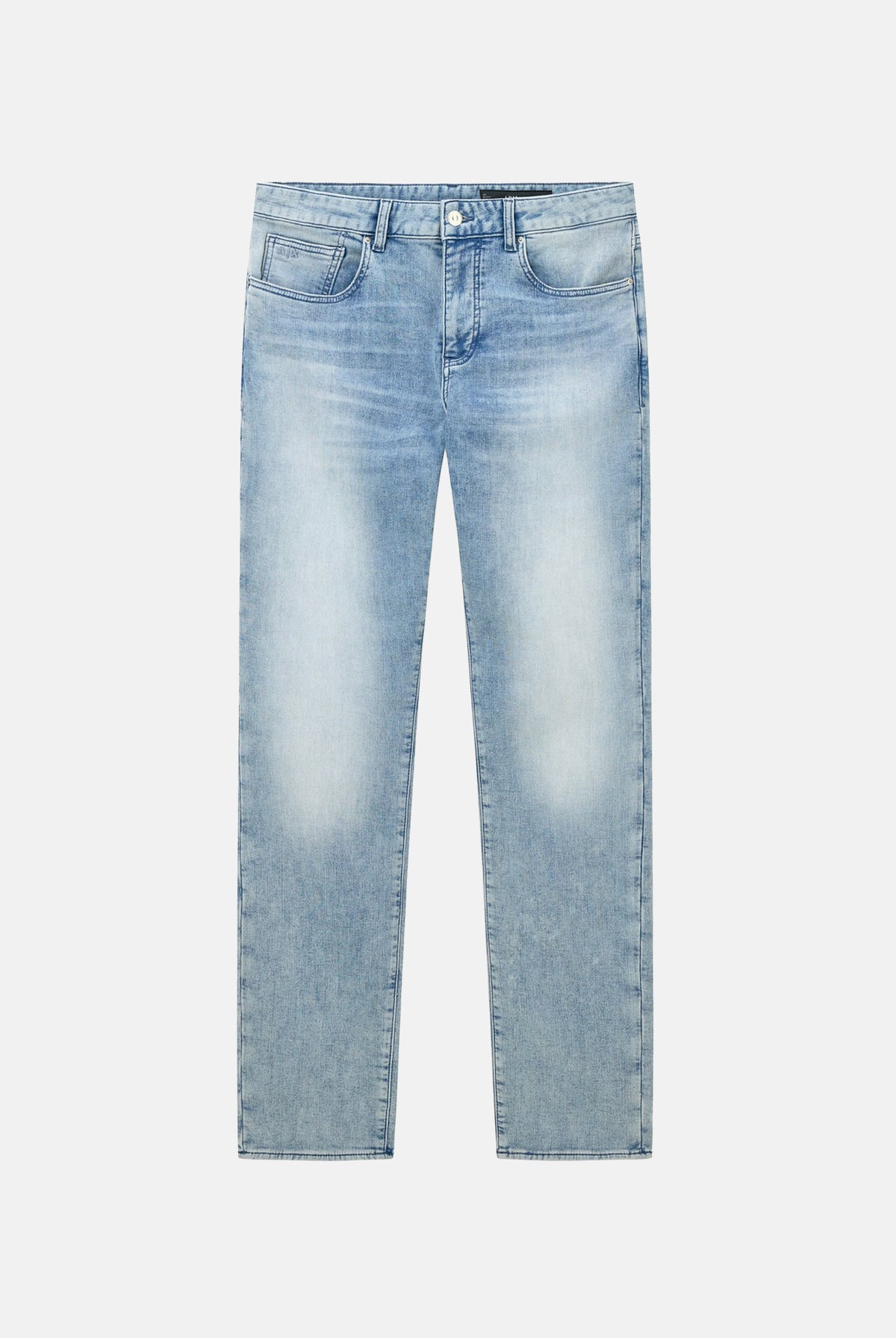 ARMANI EXCHANGE Jeans denim azzurro per uomo con effetto sbiadito e baffature per un look urbano XM000070AF14368 MB003 ARMANI EXCHANGE