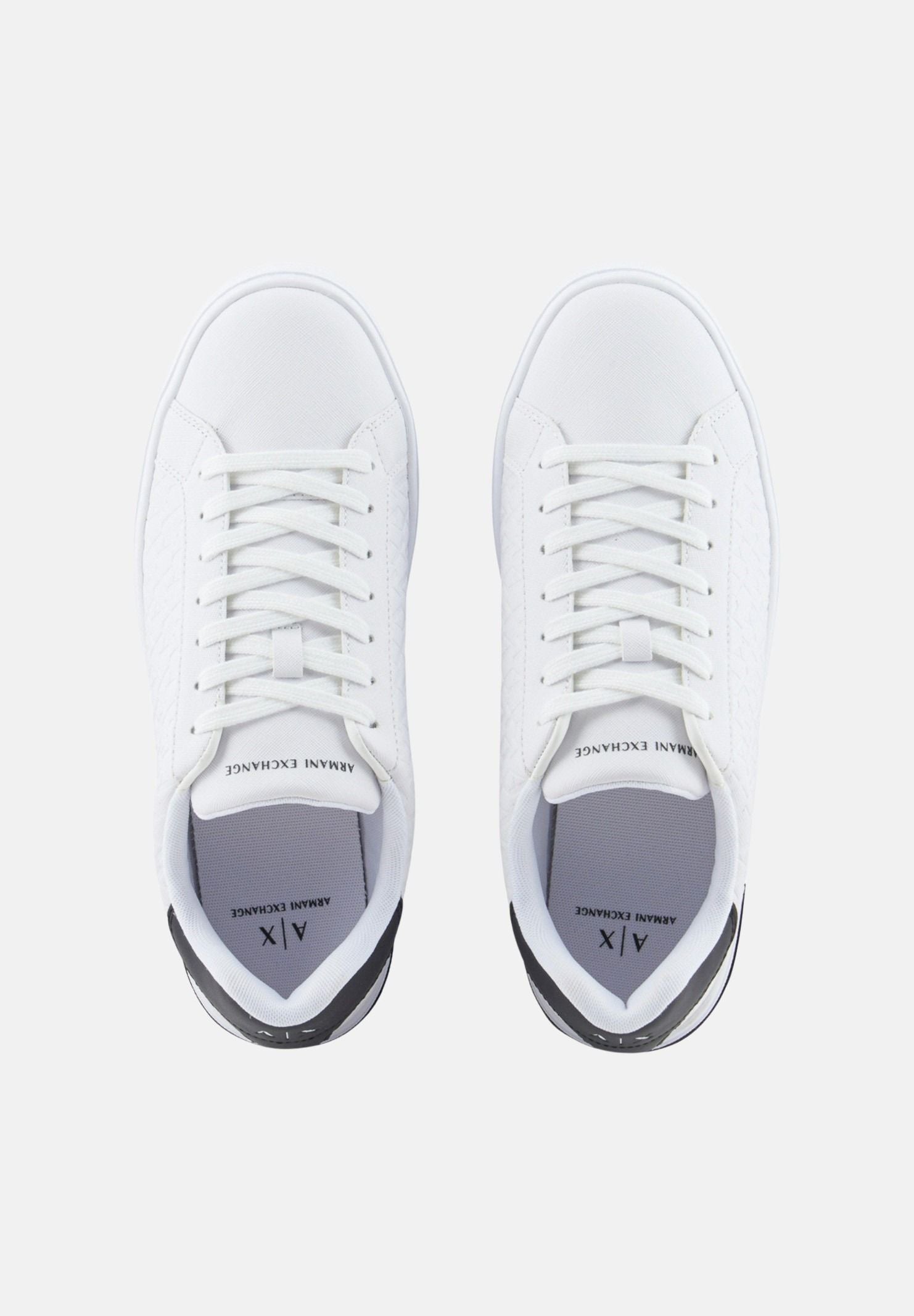 ARMANI EXCHANGE Sneakers bianche da uomo con logo all-over XM000140AF11916 M0028 ARMANI EXCHANGE