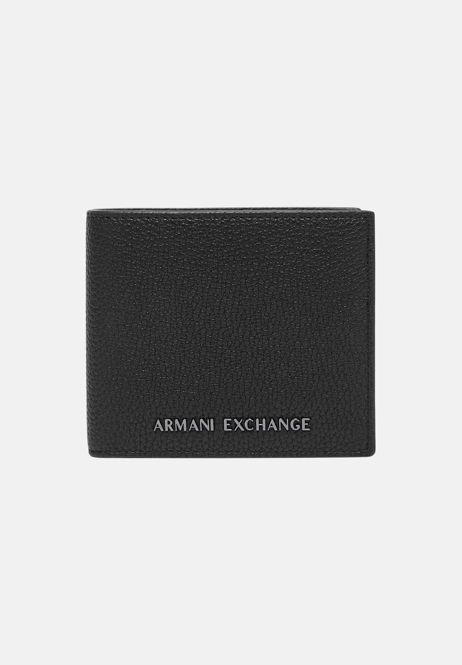 ARMANI EXCHANGE Portafogli nero per uomo con superficie effetto martellato e logo stampato in rilievo XM000167AF26663 UC001 ARMANI EXCHANGE