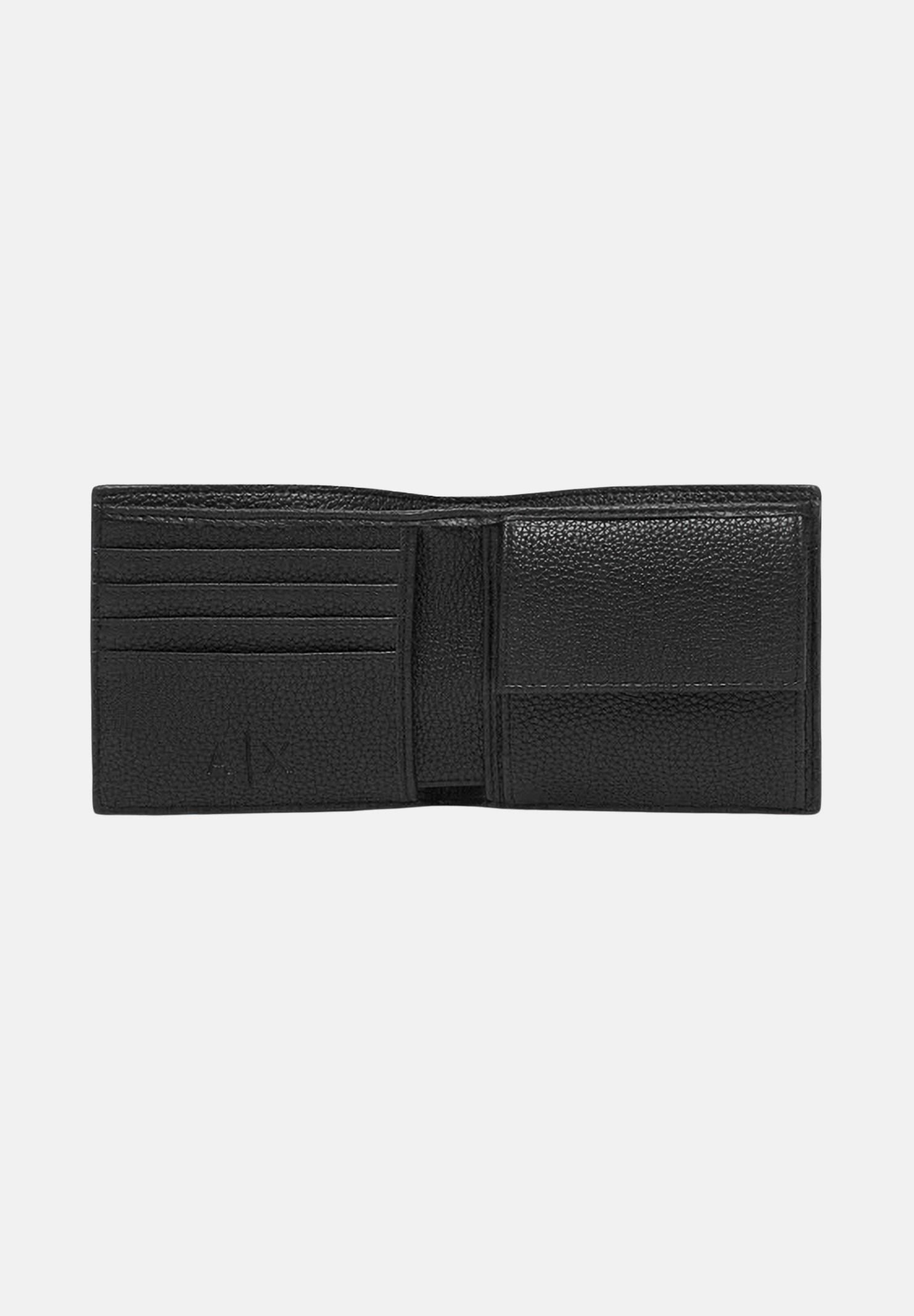 ARMANI EXCHANGE Portafogli nero per uomo con superficie effetto martellato e logo stampato in rilievo XM000167AF26663 UC001 ARMANI EXCHANGE