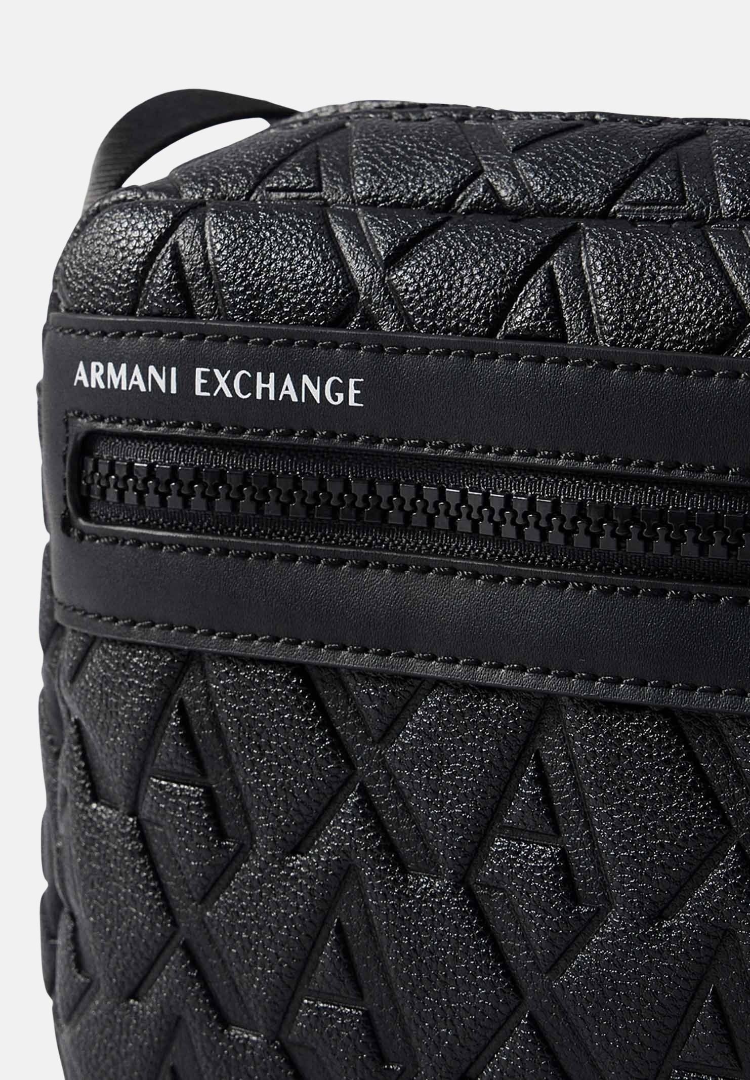 ARMANI EXCHANGE Borsello nero da uomo con motivo logo all-over XM000240AF12133 UC001 ARMANI EXCHANGE
