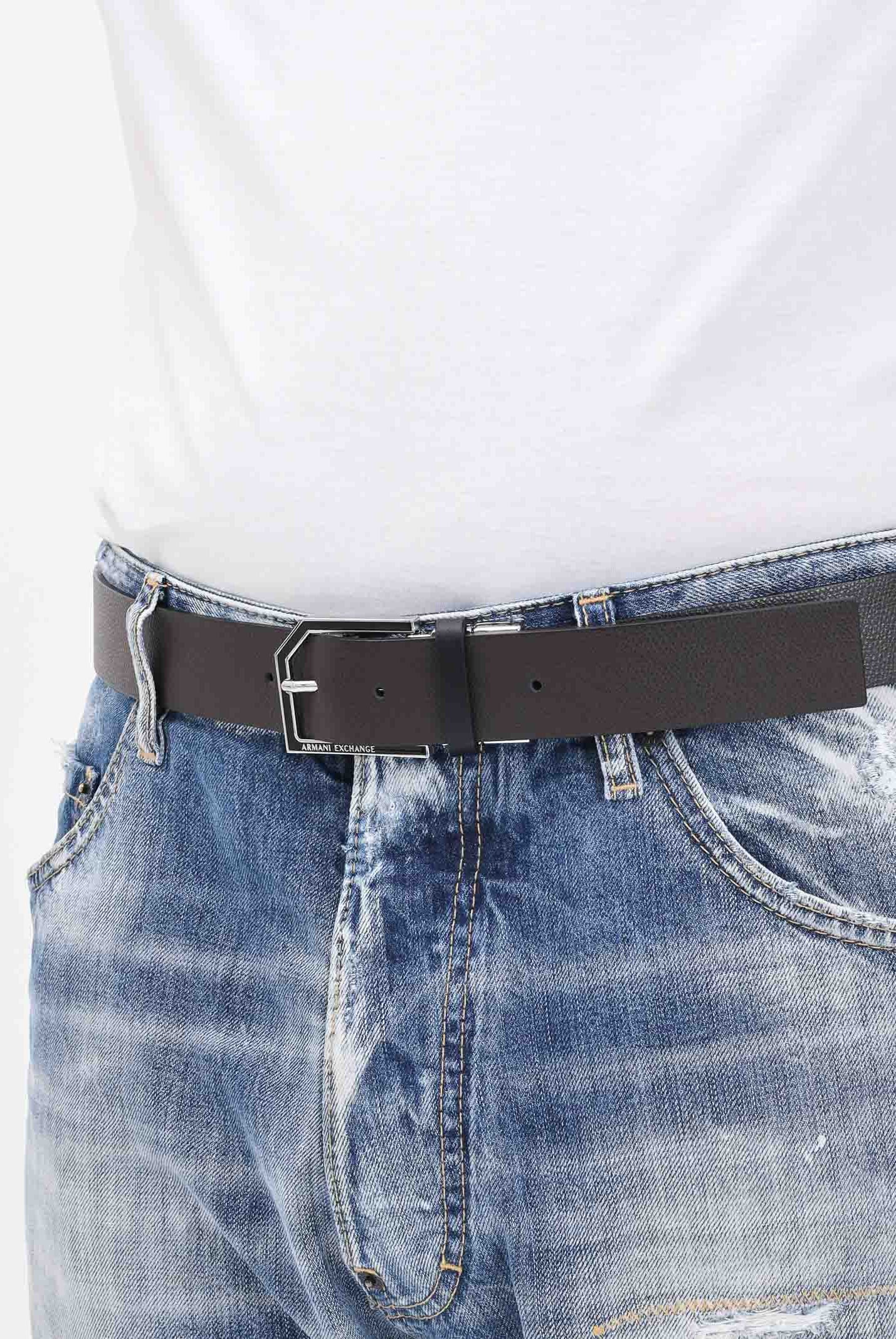 ARMANI EXCHANGE Cintura reversibile moro e blu da uomo XM000596AF12665 M6107 ARMANI EXCHANGE