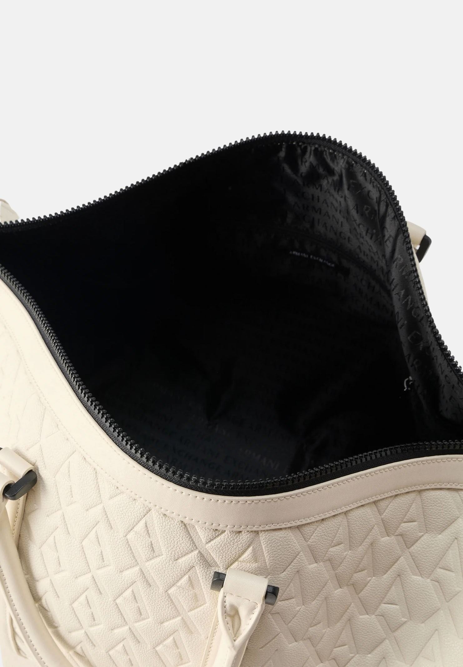 ARMANI EXCHANGE Borsone crema da uomo con logo all-over XM000845AF12133 U1074 ARMANI EXCHANGE
