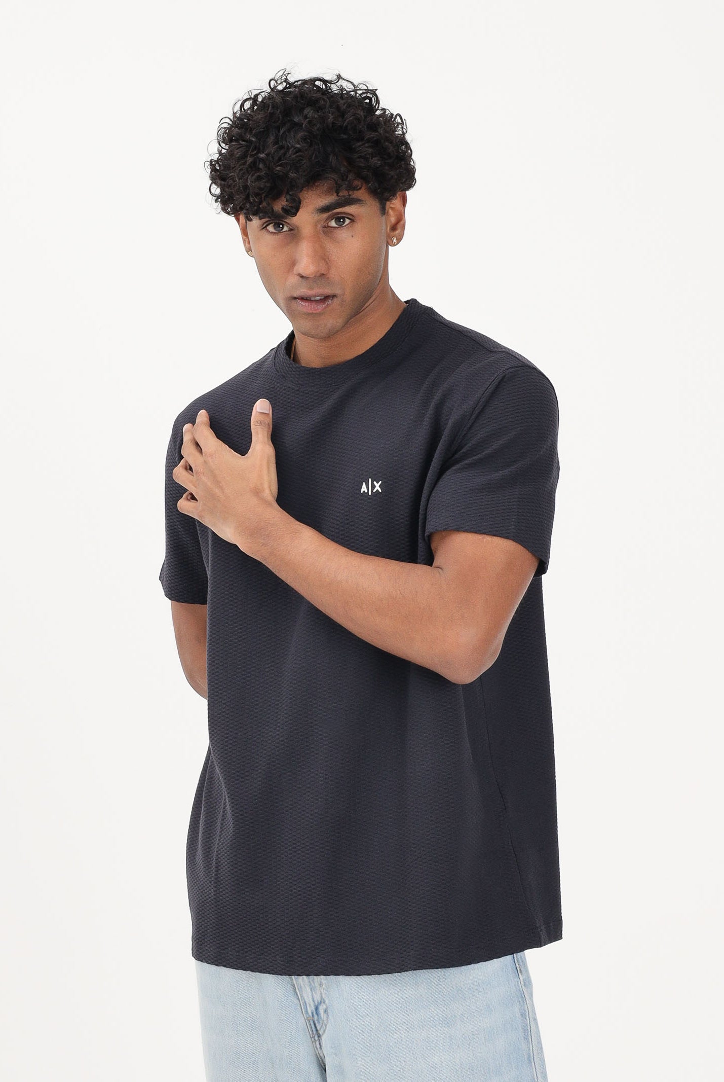 ARMANI EXCHANGE T-shirt a manica corta blu da uomo con logo A|X XM002453AF10337 UB101 ARMANI EXCHANGE