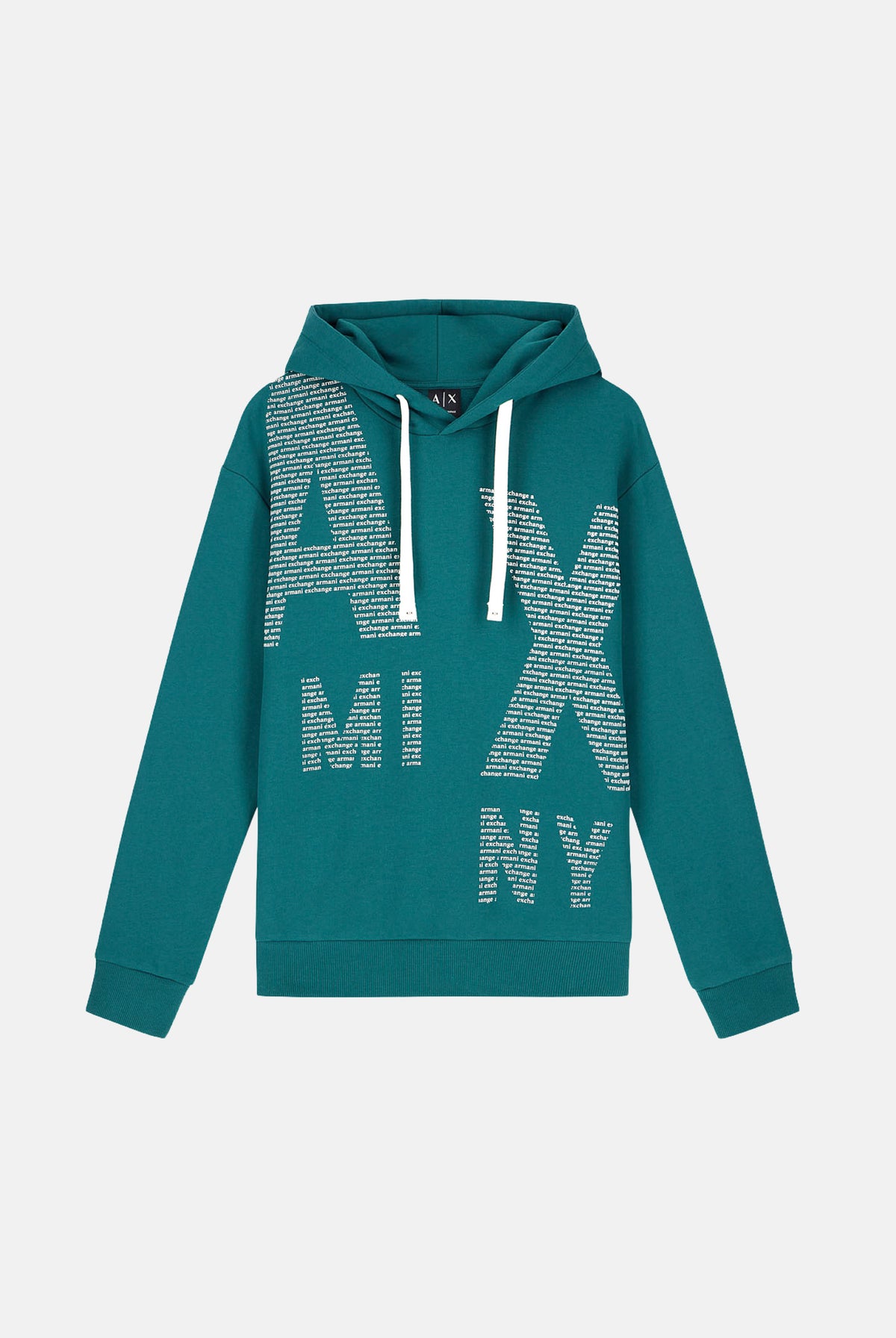 ARMANI EXCHANGE Felpa con cappuccio JUNE BUG verde per uomo con coulisse e maxi logo grafico sul petto. XM002805AF26361 U7330 ARMANI EXCHANGE