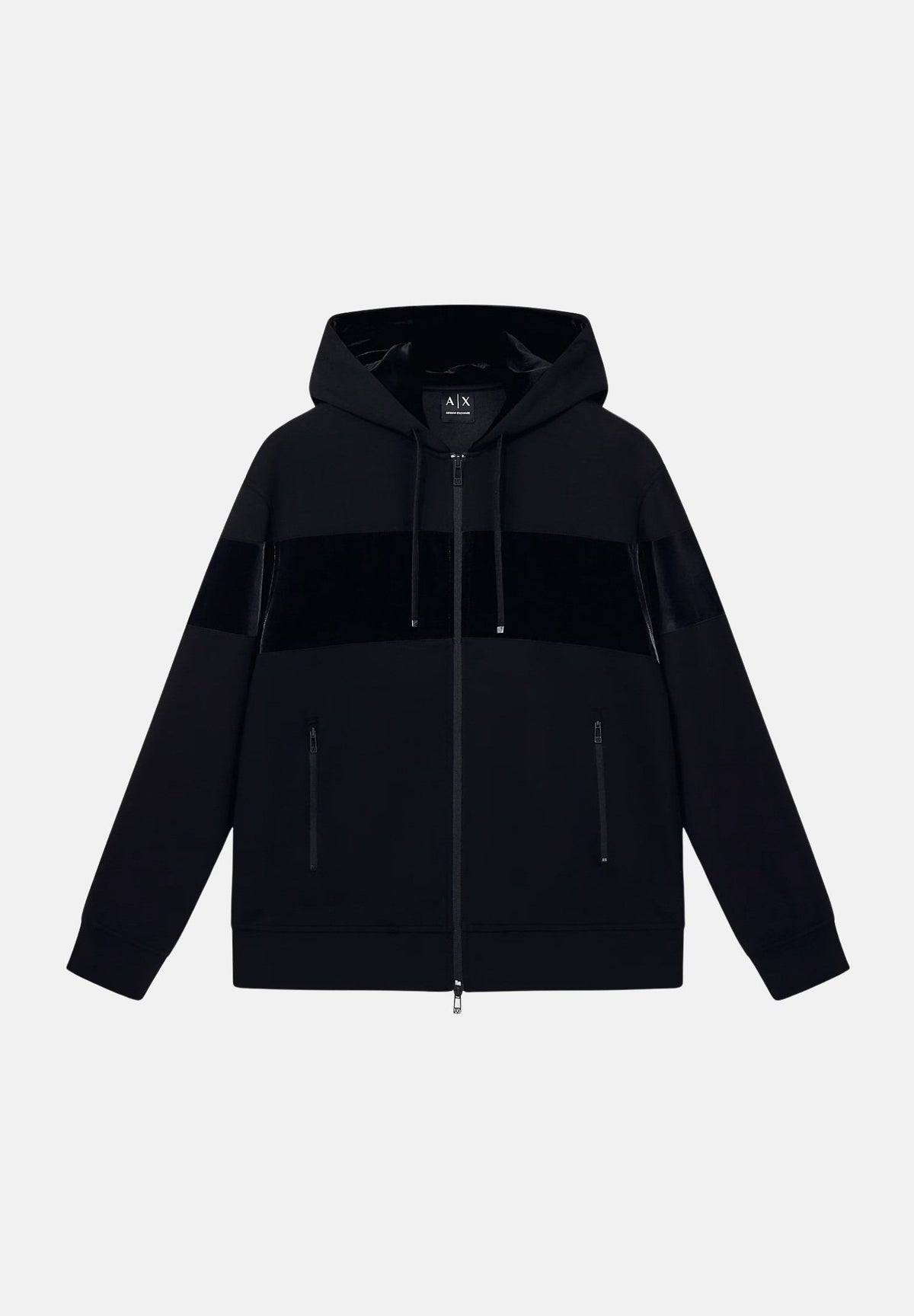 ARMANI EXCHANGE Felpa con zip nera da uomo con cappuccio regolabile XM002923AF19936 UC001 ARMANI EXCHANGE