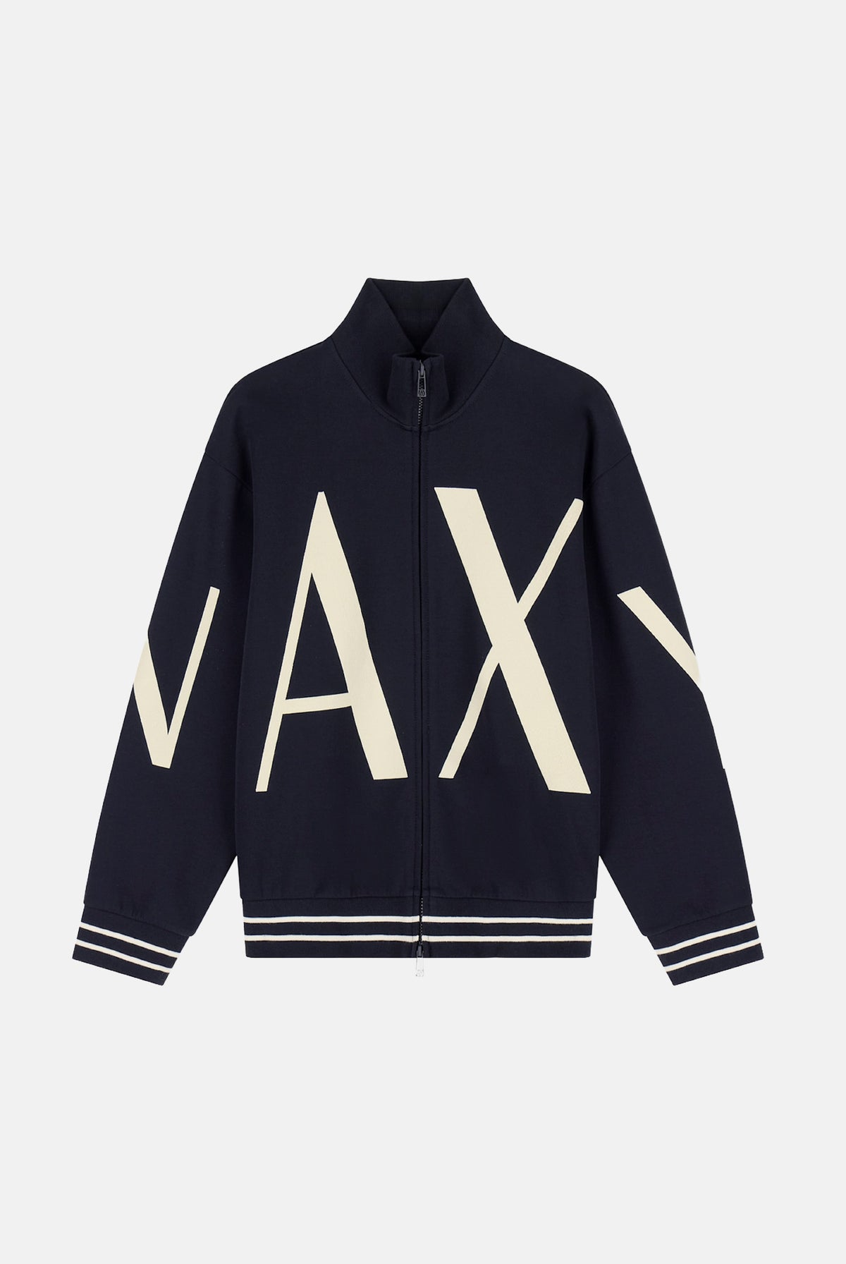 ARMANI EXCHANGE Felpa con zip nera per uomo con collo alto e maxi logo stampato. XM002950AF10818 UC001 ARMANI EXCHANGE