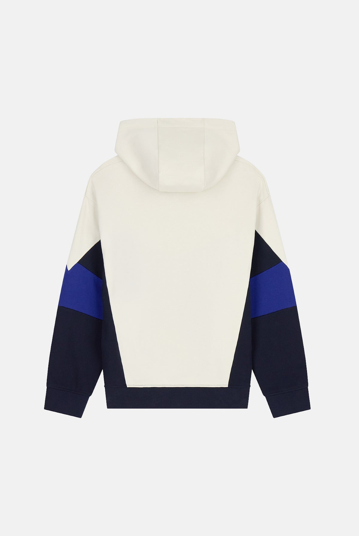 ARMANI EXCHANGE Felpa con cappuccio COLORBLOCK off white-bianca per uomo con motivo geometrico a V sul petto. XM002963AF20934 M0378 ARMANI EXCHANGE