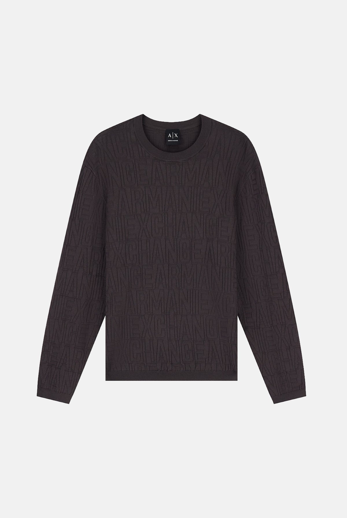 ARMANI EXCHANGE Maglione girocollo licorice-grigio scuro da uomo con motivo texturizzato sul petto XM002986AF10454 U8128 ARMANI EXCHANGE