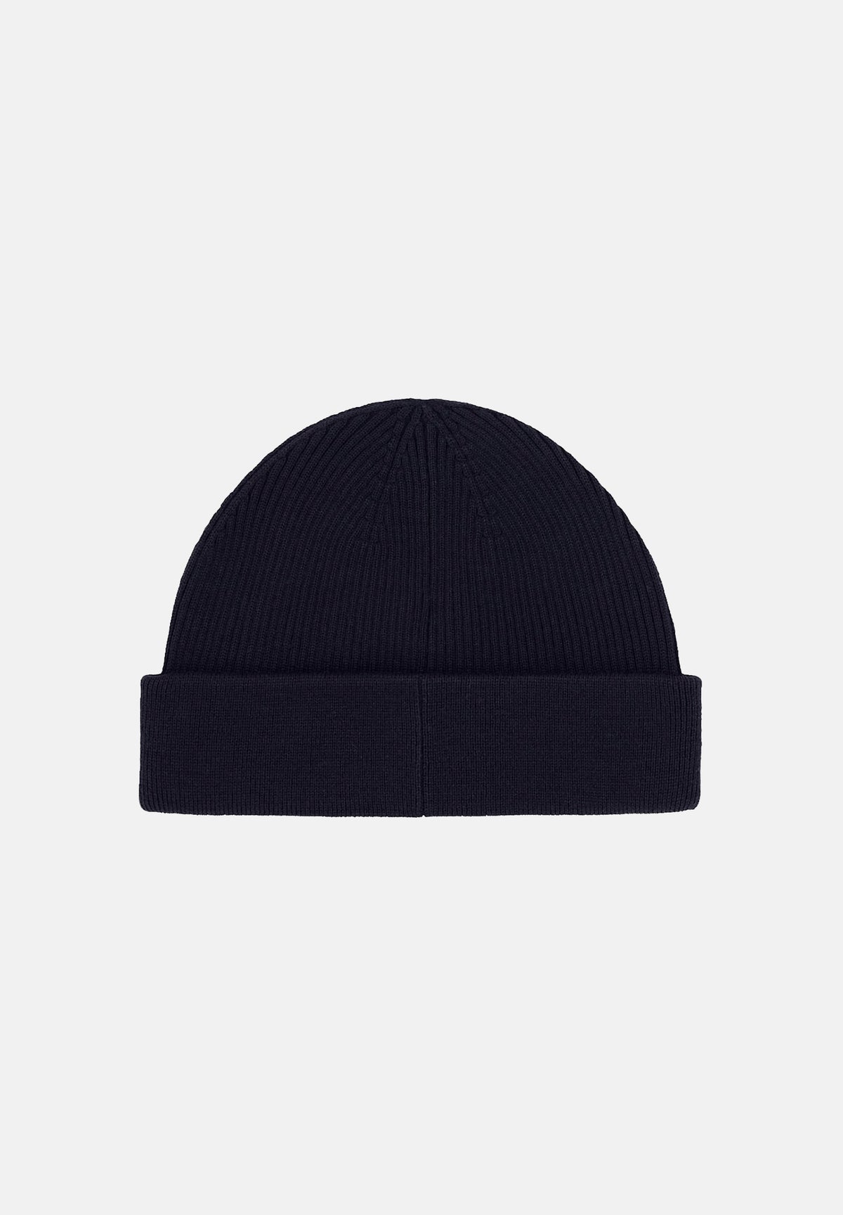 ARMANI EXCHANGE Berretto di lana deep navy-blu per uomo e donna con lavorazione a costine e patch logo frontale. XM003124AF10348 UB101 ARMANI EXCHANGE