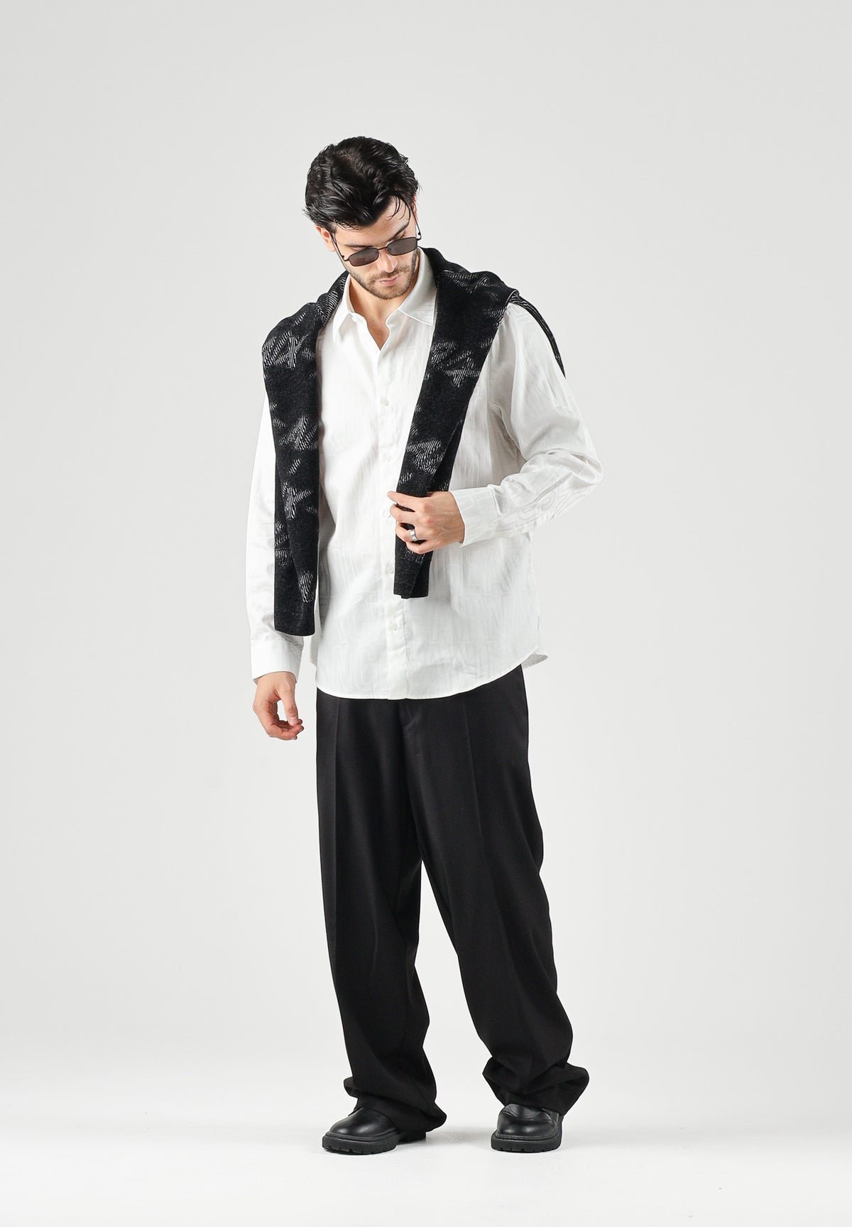 ARMANI EXCHANGE Camicia off white-bianca per uomo con colletto rigido e chiusura frontale con bottoni. XM003244AF13131 U0009 ARMANI EXCHANGE