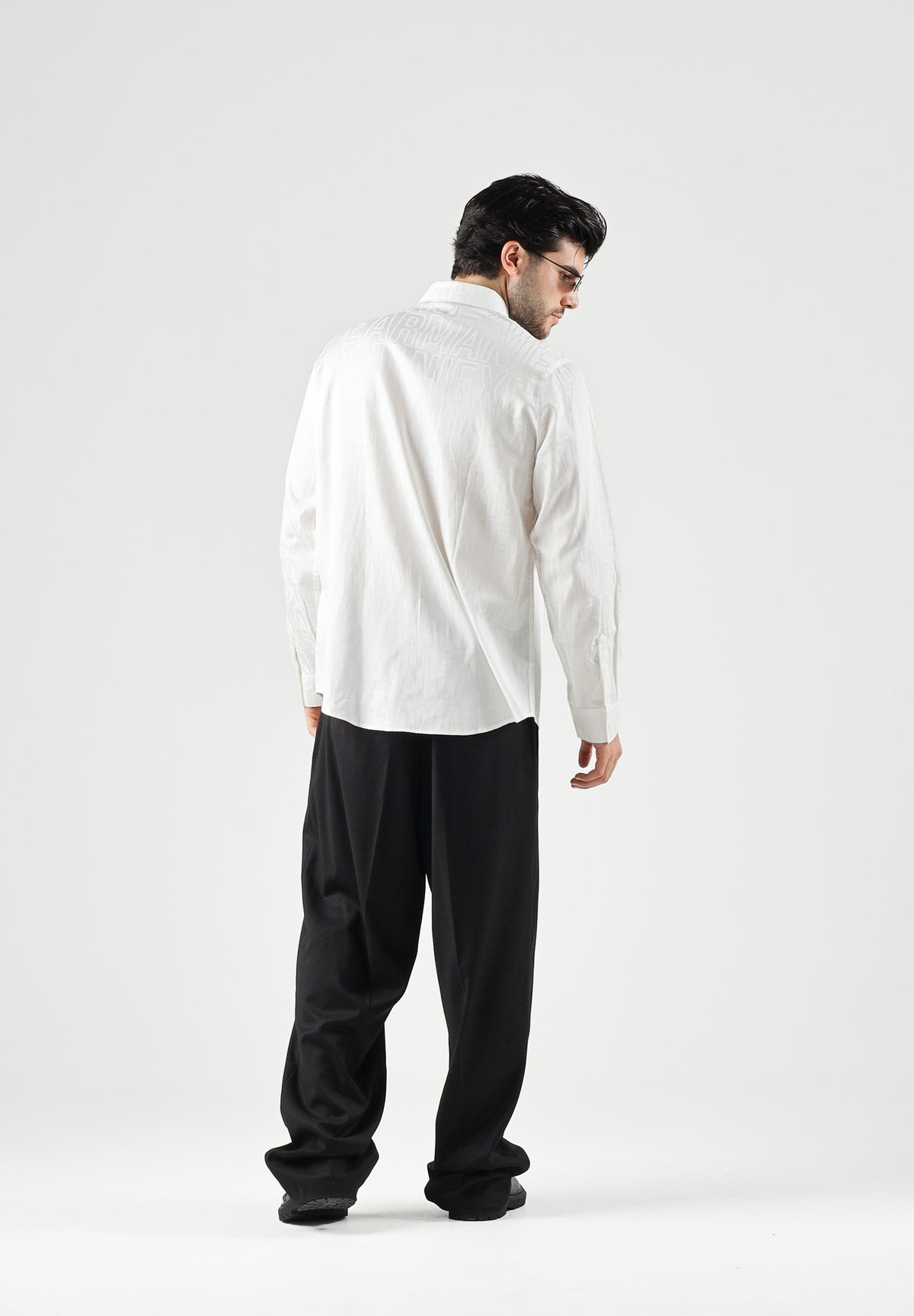 ARMANI EXCHANGE Camicia off white-bianca per uomo con colletto rigido e chiusura frontale con bottoni. XM003244AF13131 U0009 ARMANI EXCHANGE