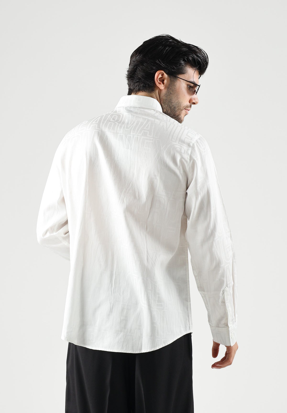 ARMANI EXCHANGE Camicia off white-bianca per uomo con colletto rigido e chiusura frontale con bottoni. XM003244AF13131 U0009 ARMANI EXCHANGE