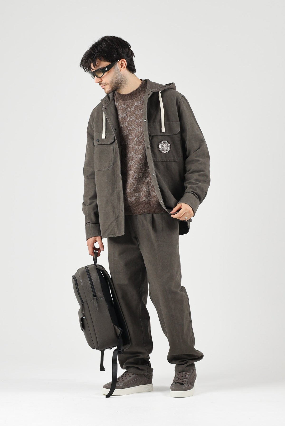 ARMANI EXCHANGE Pantaloni falcon-grigi per uomo con pinces frontali e tasche a filetto. XM003305AF27115 U6125 ARMANI EXCHANGE