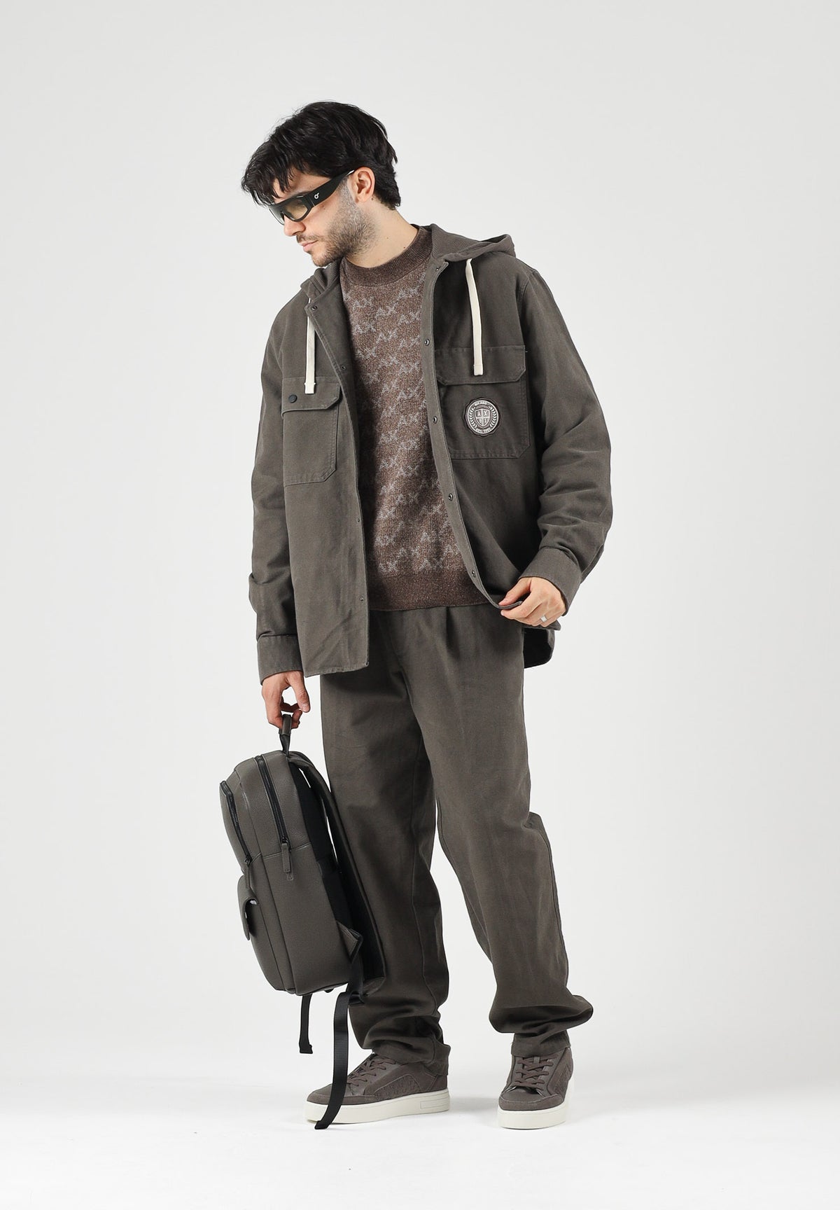 ARMANI EXCHANGE Pantaloni falcon-grigi per uomo con pinces frontali e tasche a filetto. XM003305AF27115 U6125 ARMANI EXCHANGE