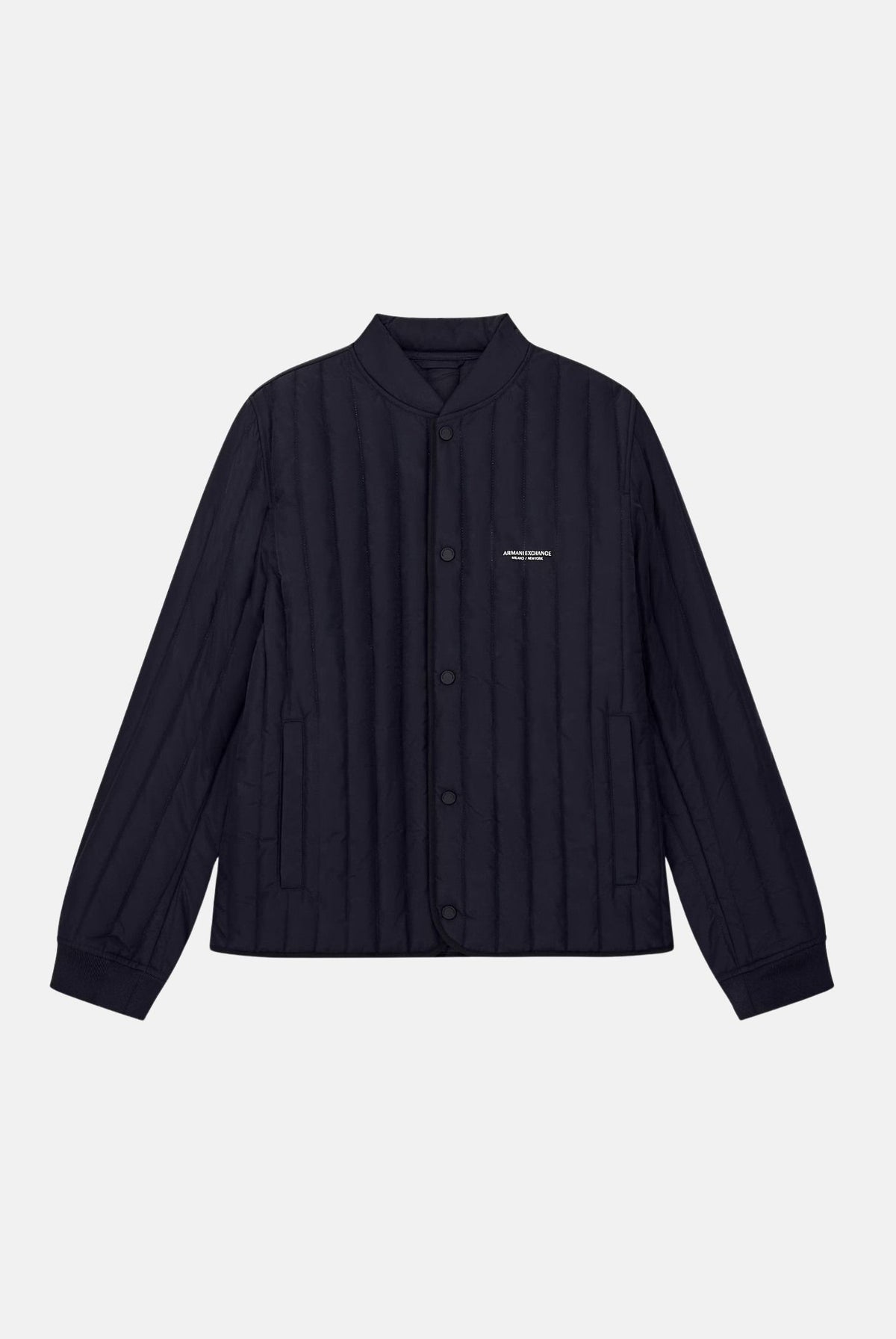 ARMANI EXCHANGE Bomber leggero deep navy-blu per uomo con colletto alla coreana e chiusura a bottoni. XM003345AF27309 UB101 ARMANI EXCHANGE
