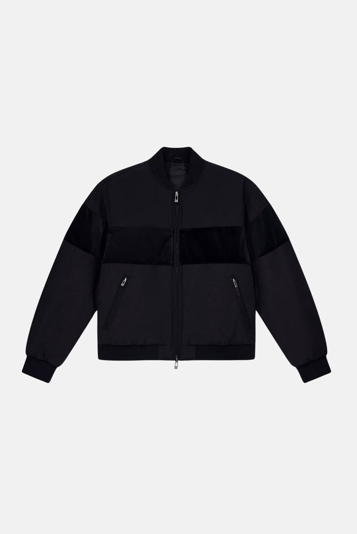 ARMANI EXCHANGE Bomber leggero TECNICO nero per uomo con zip integrale e fascia orizzontale a contrasto. XM003352AF27322 UC001 ARMANI EXCHANGE