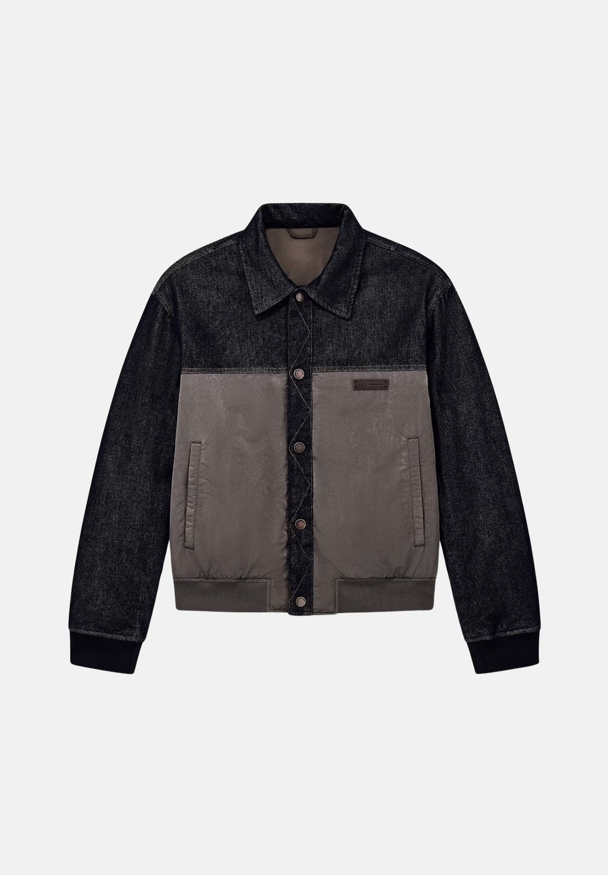 ARMANI EXCHANGE Giubbotto di jeans falcon-marrone per uomo con colletto classico e tasche frontali applicate. XM003401AF27108 M6440 ARMANI EXCHANGE