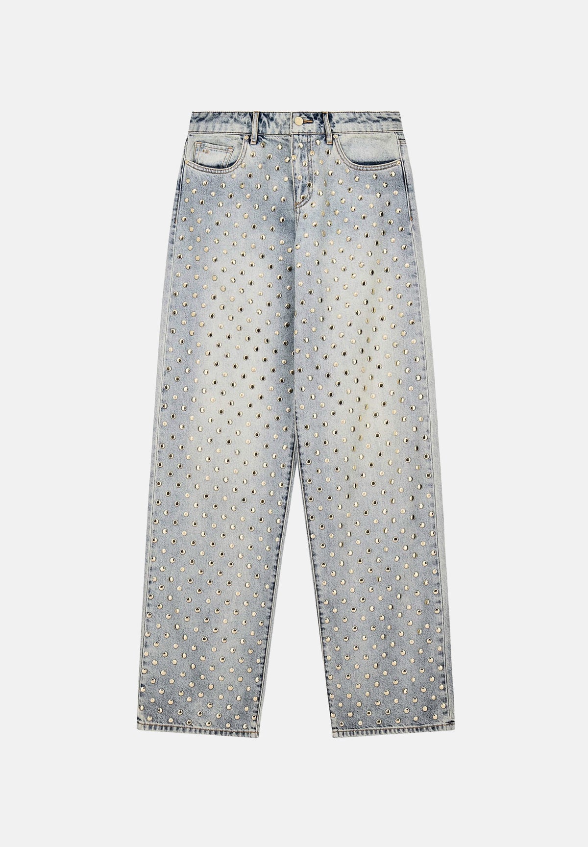 ARMANI EXCHANGE Jeans GEMS light blue denim per donna con lavaggio chiaro e applicazioni di strass all-over. XW000056AF25775 MB003 ARMANI EXCHANGE