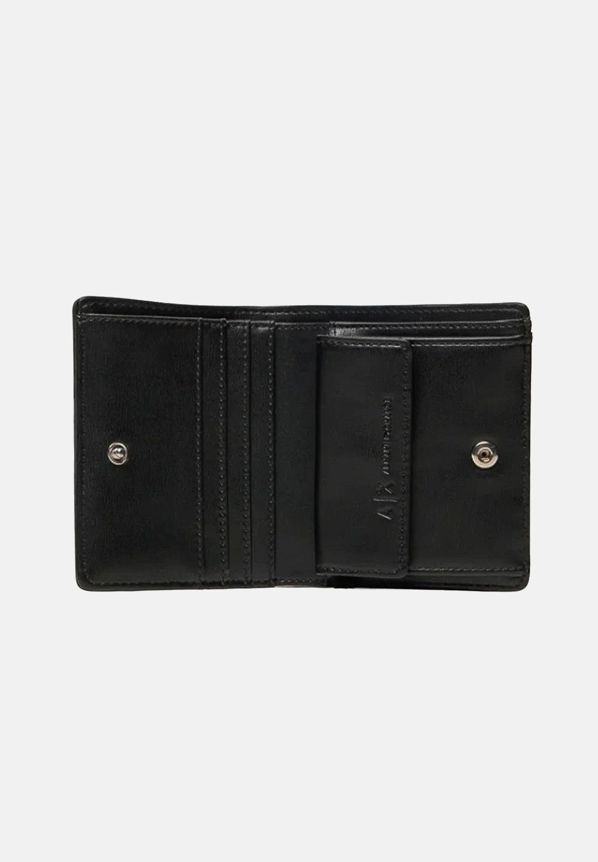 ARMANI EXCHANGE Portafoglio JODIE WALLET Black da donna con placca logo AX in metallo. XW000360AF12039 UC001 ARMANI EXCHANGE