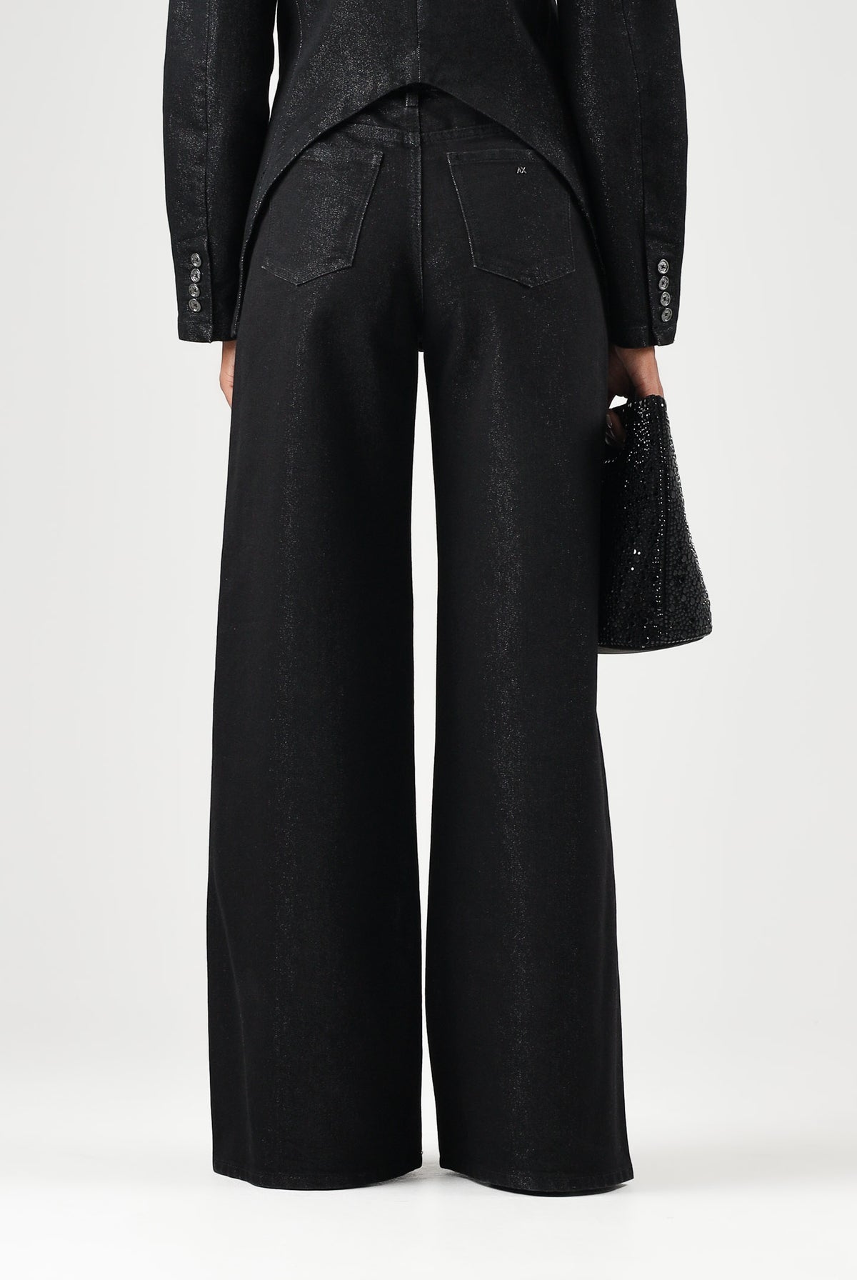 ARMANI EXCHANGE Jeans WIDE LEG denim-nero per donna con lavaggio scuro e design a cinque tasche. XW001184AF25774 MC002 ARMANI EXCHANGE
