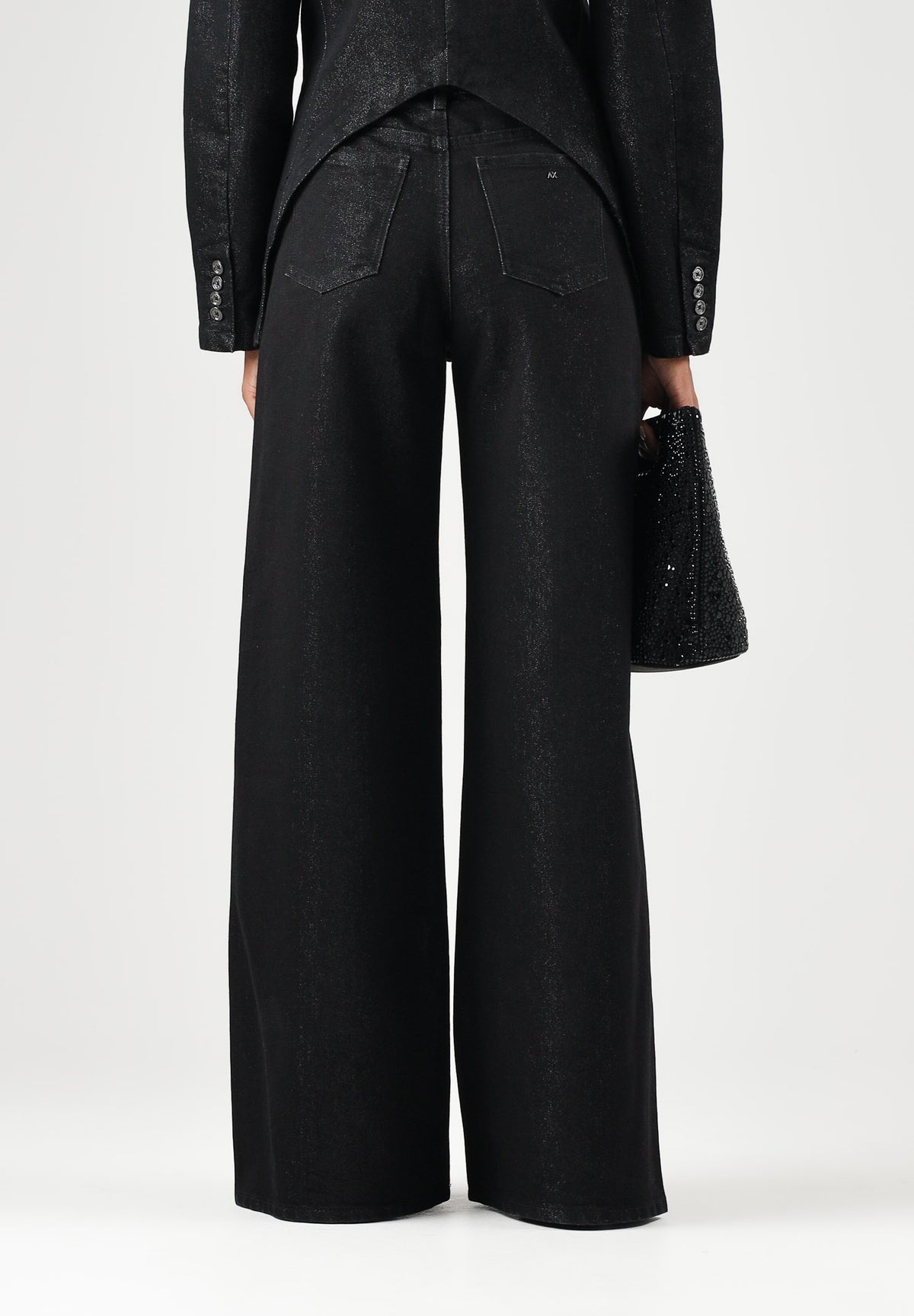 ARMANI EXCHANGE Jeans WIDE LEG denim-nero per donna con lavaggio scuro e design a cinque tasche. XW001184AF25774 MC002 ARMANI EXCHANGE