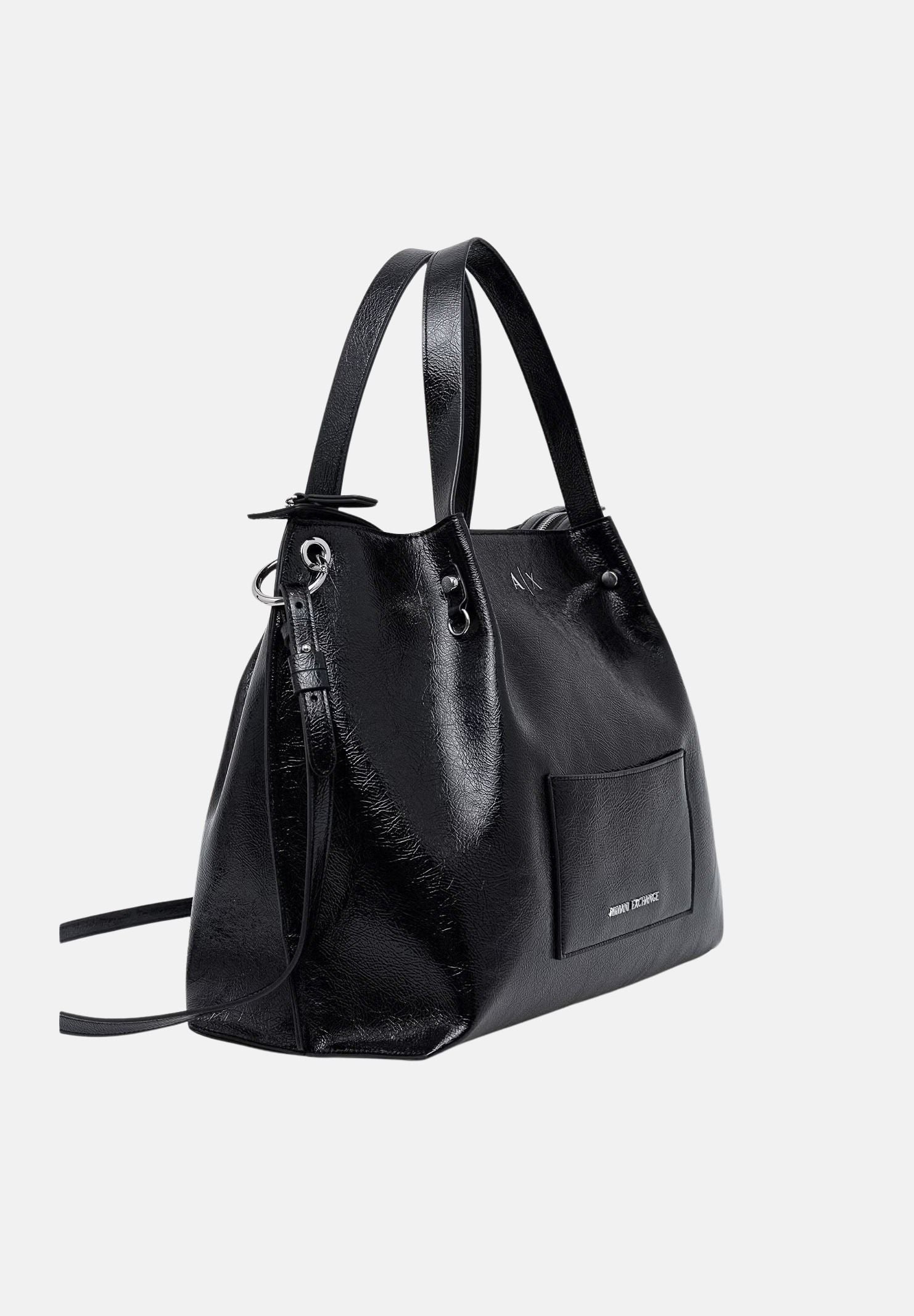 ARMANI EXCHANGE Shopper a mano nera da donna con manici a spalla e pochette coordinata XW001211AF26451 UC001 ARMANI EXCHANGE