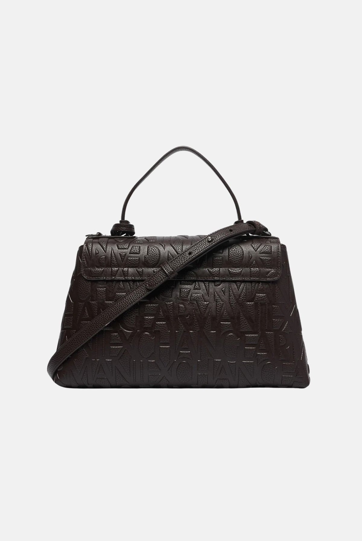 ARMANI EXCHANGE Borsa a mano antagonist-marrone scuro da donna con logo all-over XW001223AF15774 U6032 ARMANI EXCHANGE