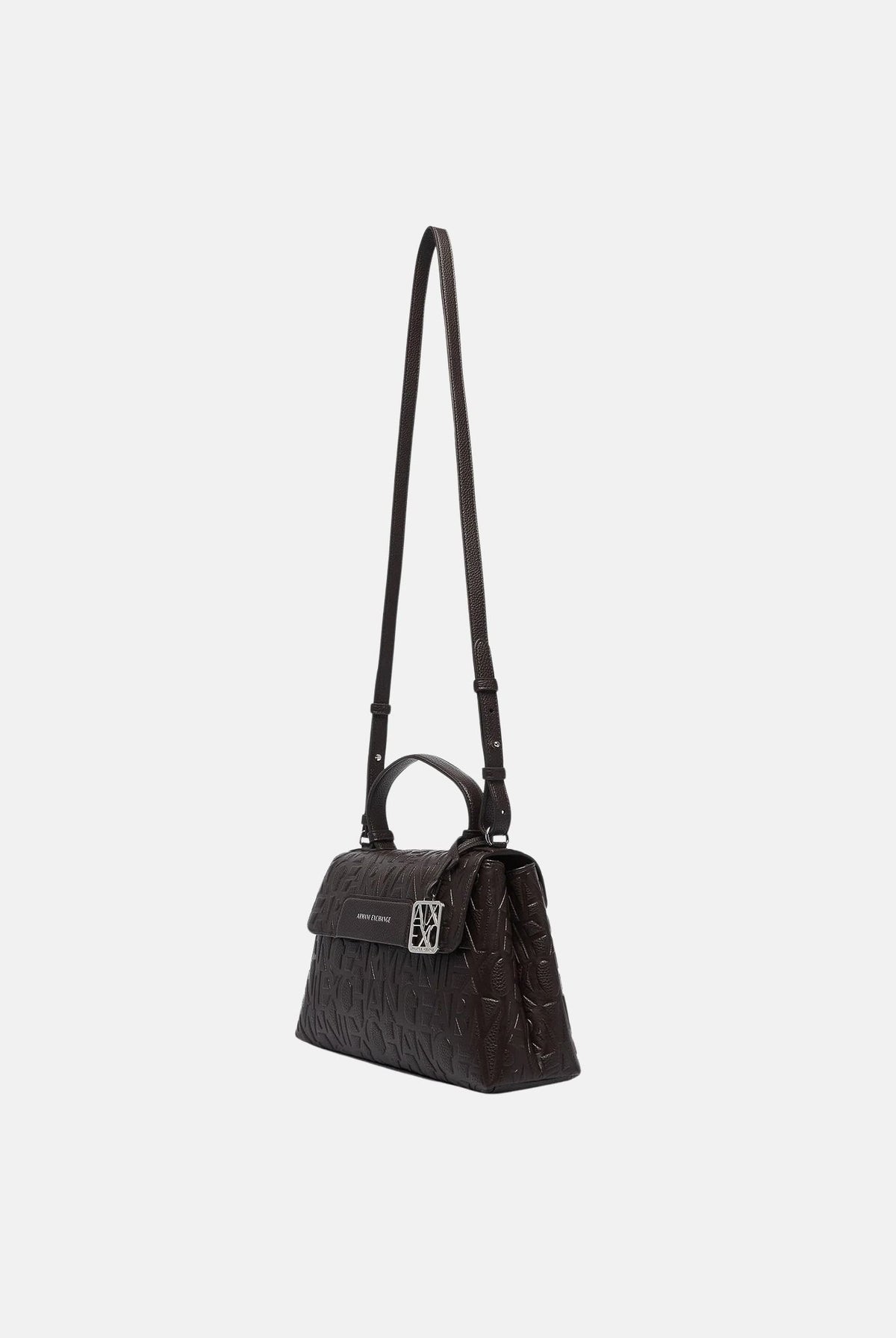 ARMANI EXCHANGE Borsa a mano antagonist-marrone scuro da donna con logo all-over XW001223AF15774 U6032 ARMANI EXCHANGE