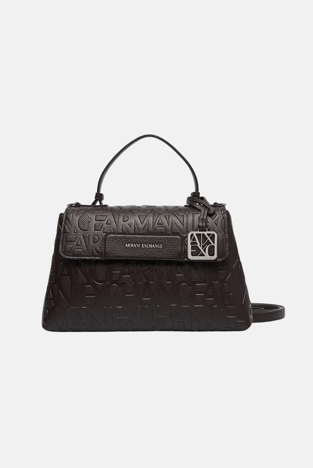 ARMANI EXCHANGE Borsa a mano antagonist-marrone scuro da donna con logo all-over XW001223AF15774 U6032 ARMANI EXCHANGE