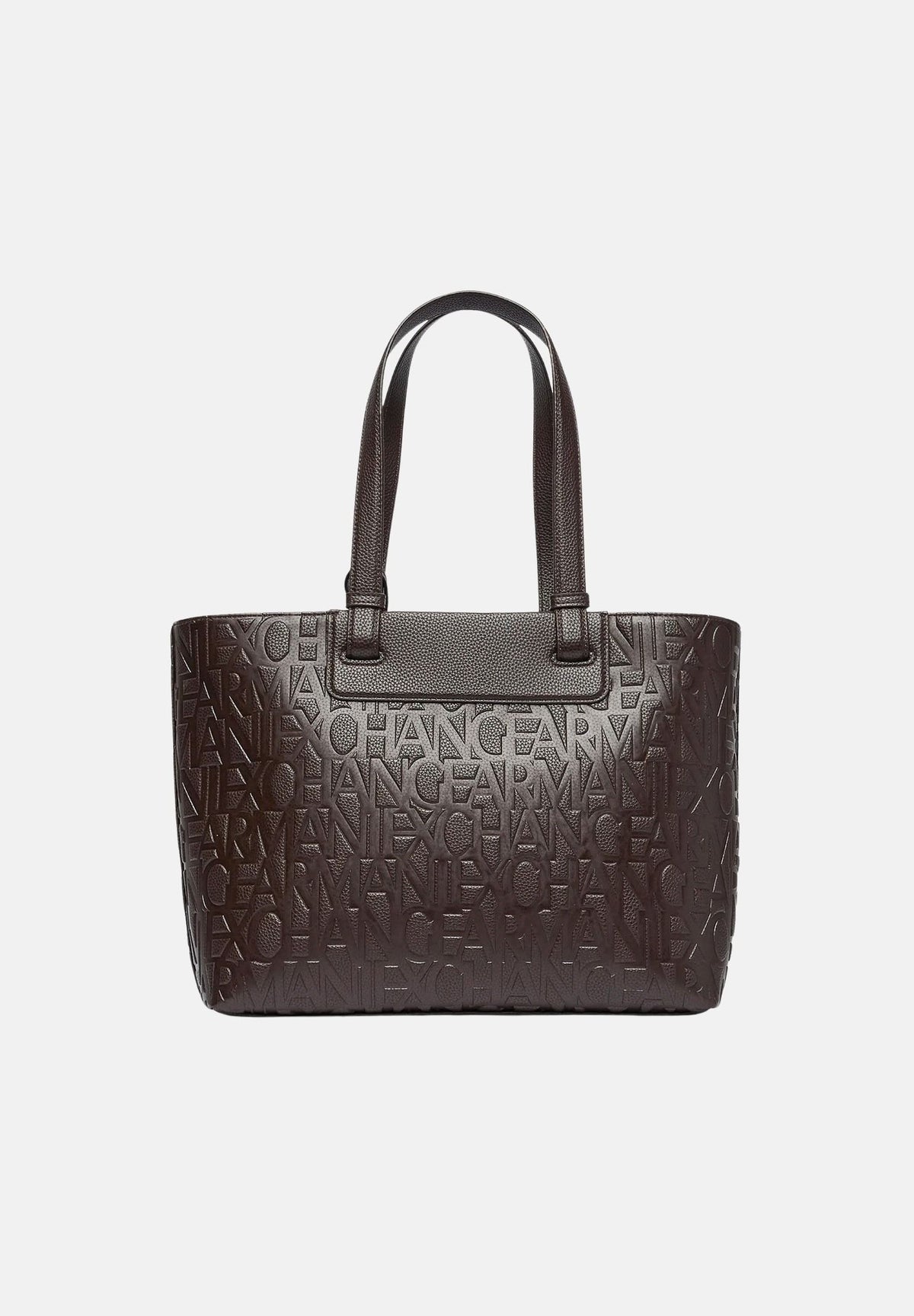 ARMANI EXCHANGE Shopper a mano tote antagonist marrone per donna con doppi manici e ciondolo logo. XW001481AF15774 U6032 ARMANI EXCHANGE