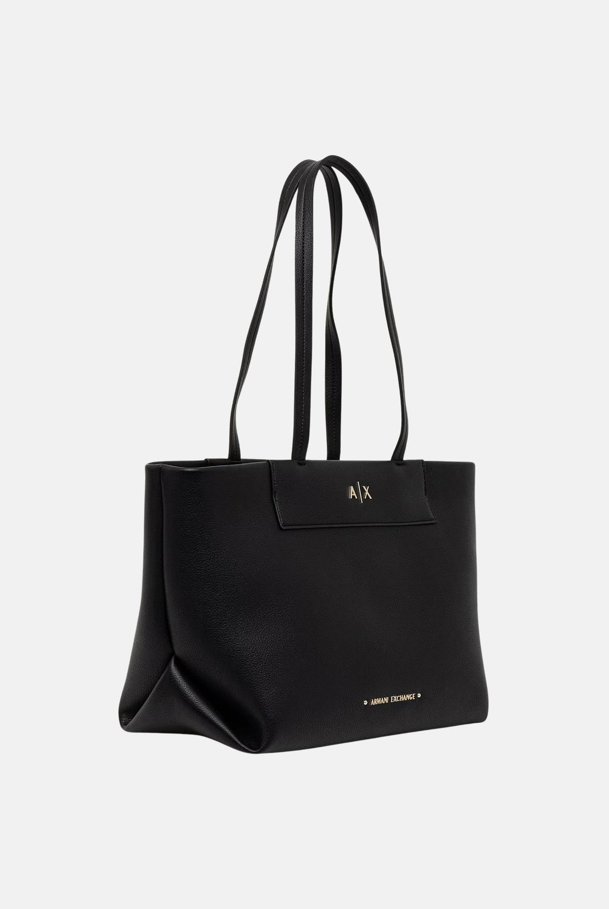 ARMANI EXCHANGE Borsa-shopper nera da donna in ecopelle a grana fine XW001538AF26447 UC001 ARMANI EXCHANGE