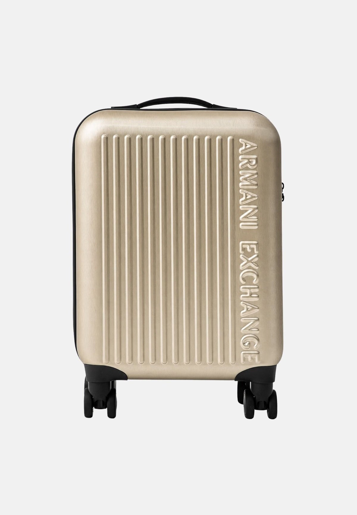 ARMANI EXCHANGE Trolley gold-oro da donna con superficie scanalata rigida e ruote multidirezionali XW002233AF30338 F1020 ARMANI EXCHANGE