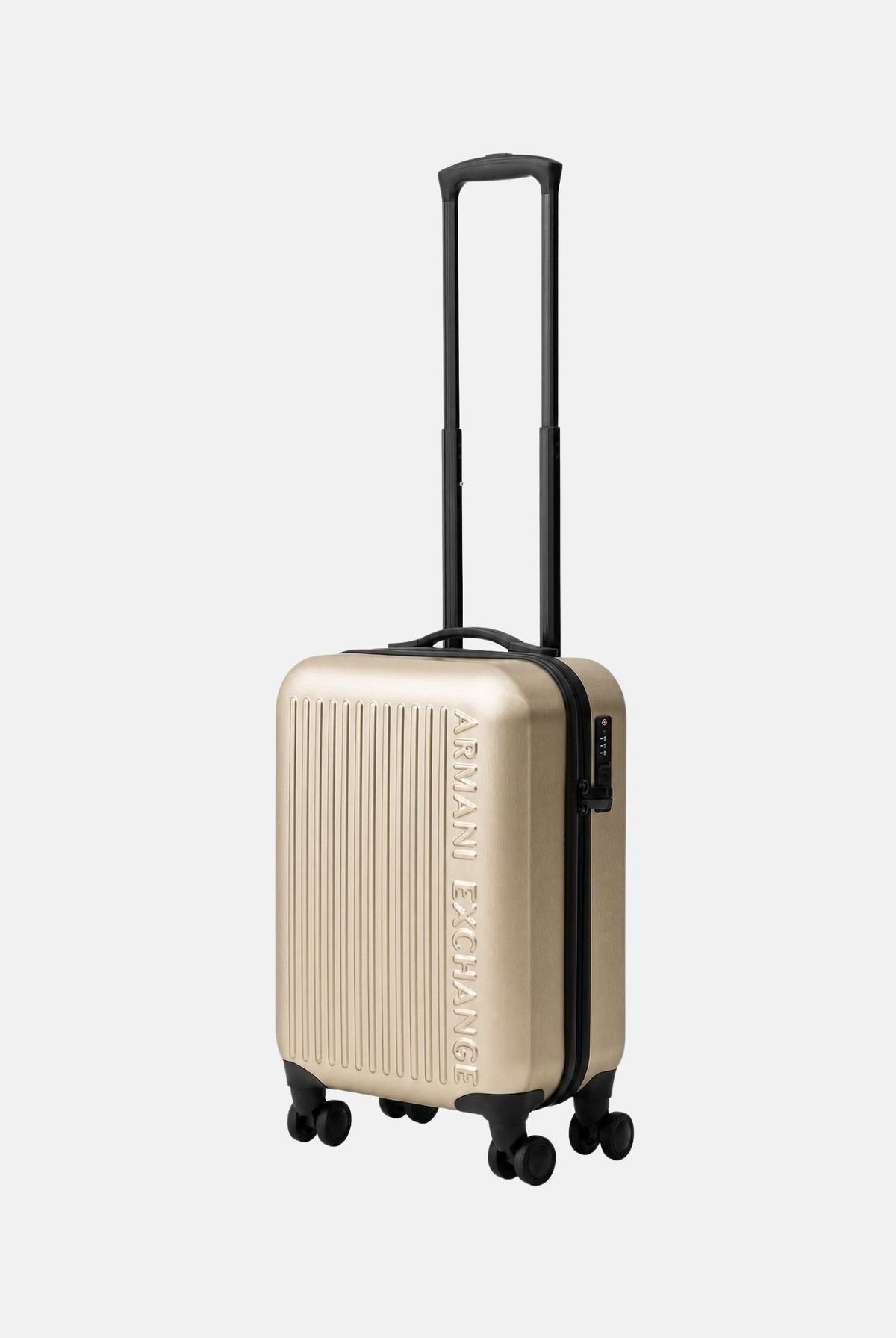 ARMANI EXCHANGE Trolley gold-oro da donna con superficie scanalata rigida e ruote multidirezionali XW002233AF30338 F1020 ARMANI EXCHANGE