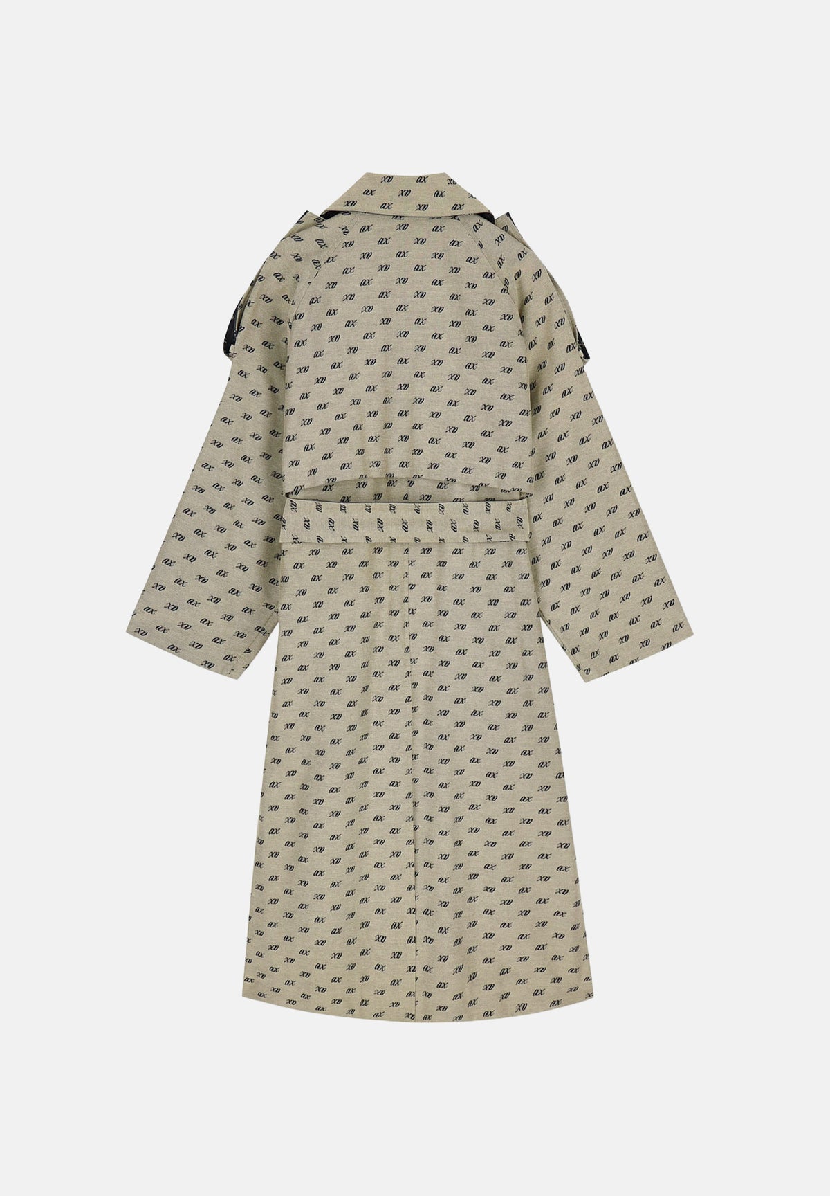ARMANI EXCHANGE Trecnh ALL OVER ATMOSPH beige chiaro da donna con doppiopetto e cintura in vita. XW002437AF26063 F6119 ARMANI EXCHANGE