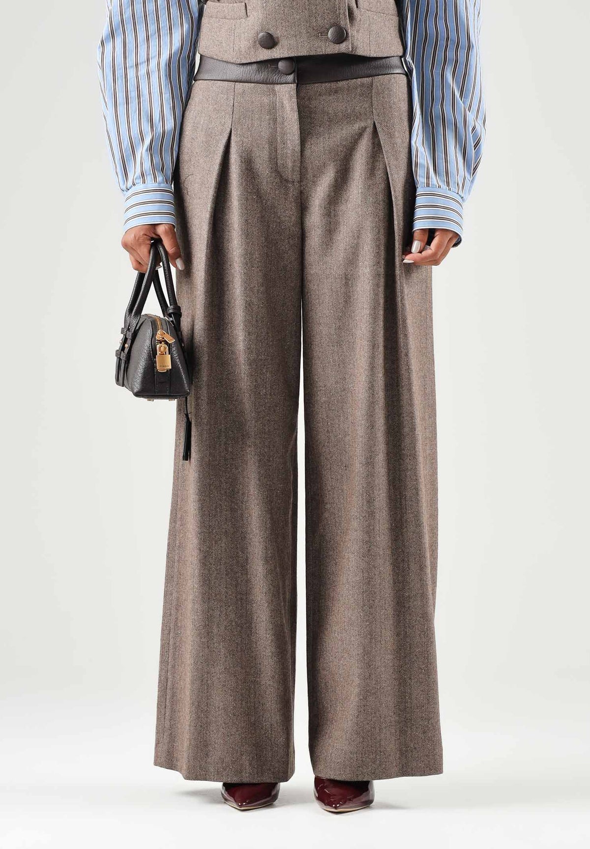 ARMANI EXCHANGE Pantaloni sartoriali antagonist-grigi per donna con pince e vita alta. XW002479AF26078 F6044 ARMANI EXCHANGE