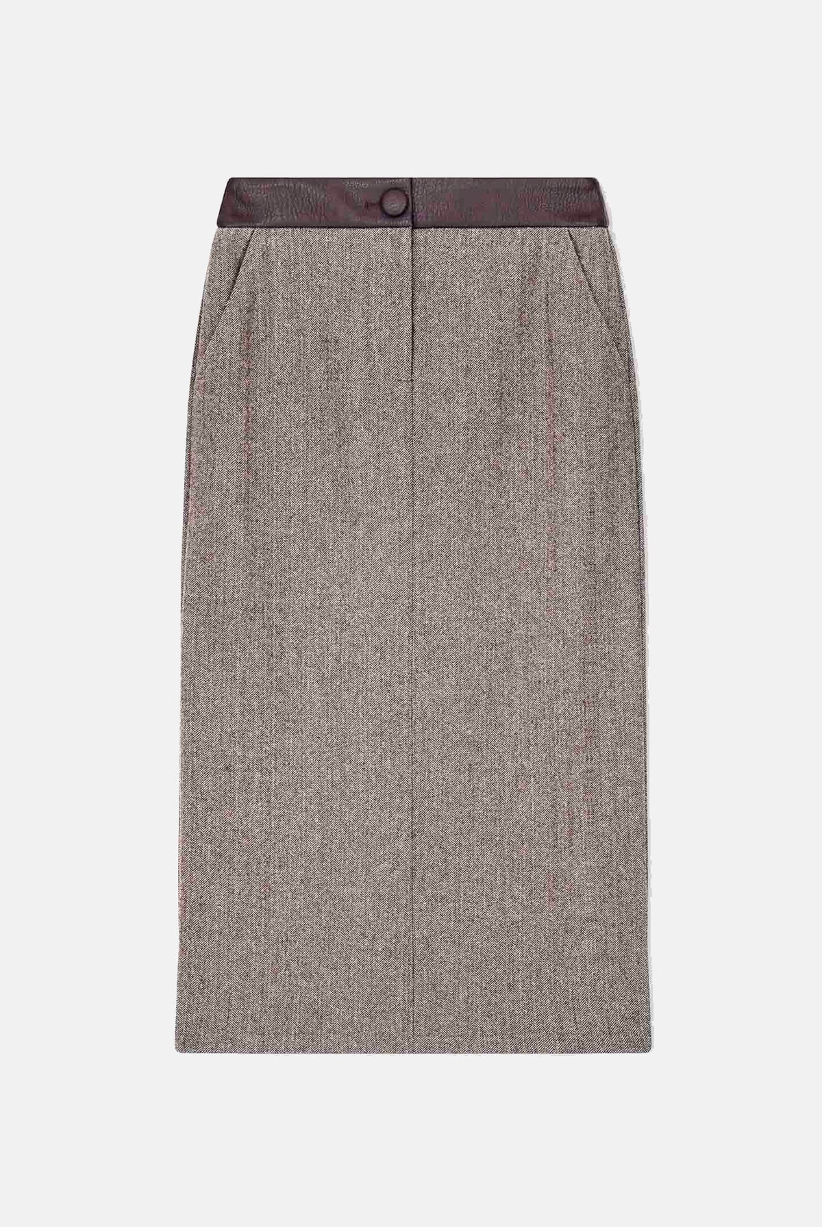 ARMANI EXCHANGE Gonna midi antagonist-grigio chiaro per donna con vita alta e linea dritta. XW002480AF26078 F6044 ARMANI EXCHANGE