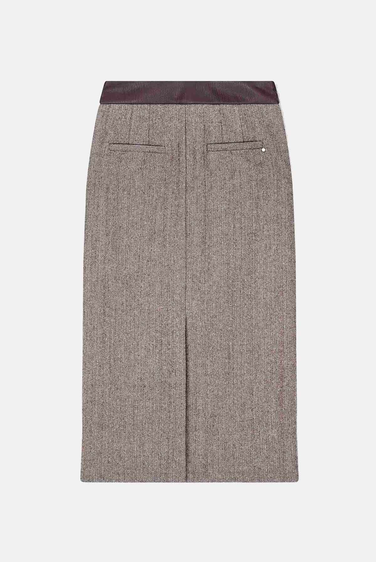 ARMANI EXCHANGE Gonna midi antagonist-grigio chiaro per donna con vita alta e linea dritta. XW002480AF26078 F6044 ARMANI EXCHANGE