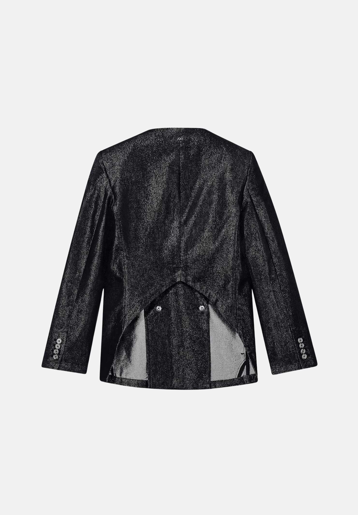 ARMANI EXCHANGE Giacca monopetto nera da donna con finitura leggermente lucida XW002508AF25774 MC002 ARMANI EXCHANGE