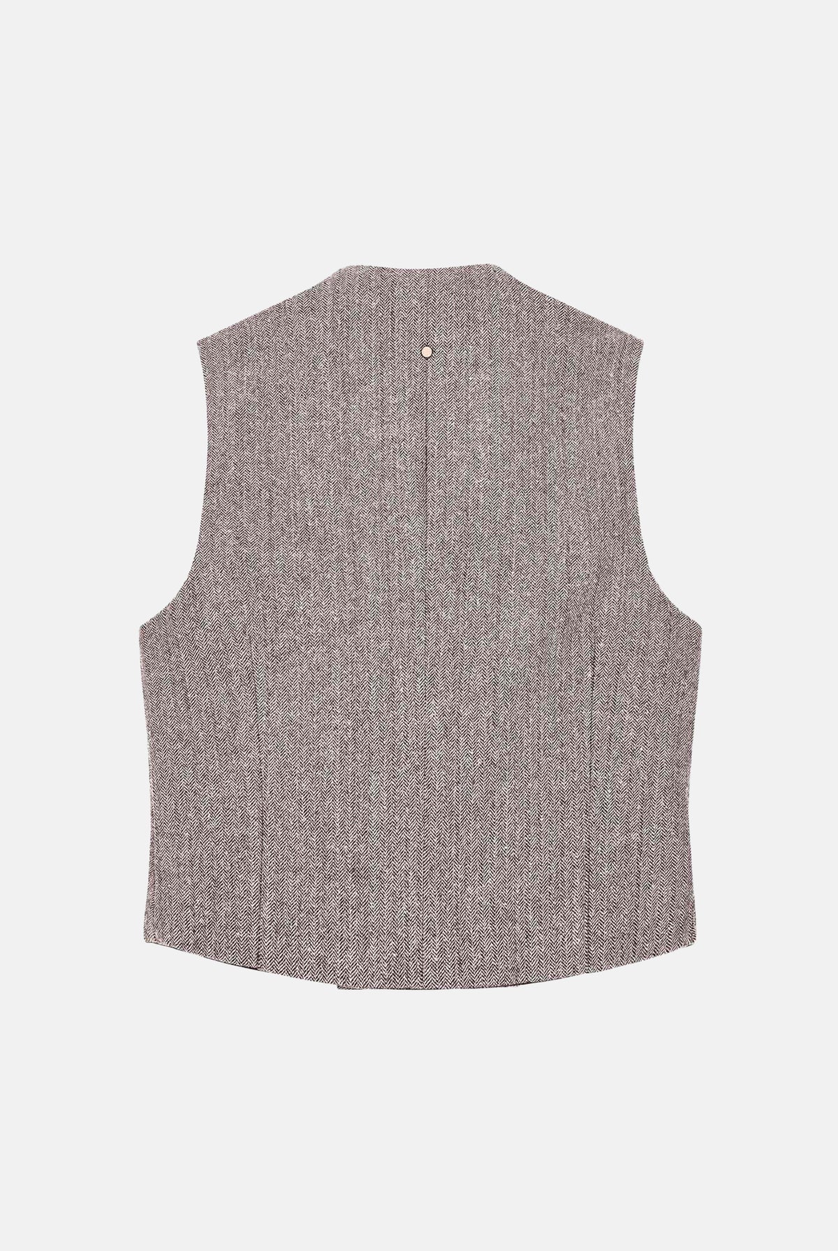 ARMANI EXCHANGE Gilet sartoriale antagonist-grigio da donna con scollo a V e doppiopetto. XW002509AF26078 F6044 ARMANI EXCHANGE