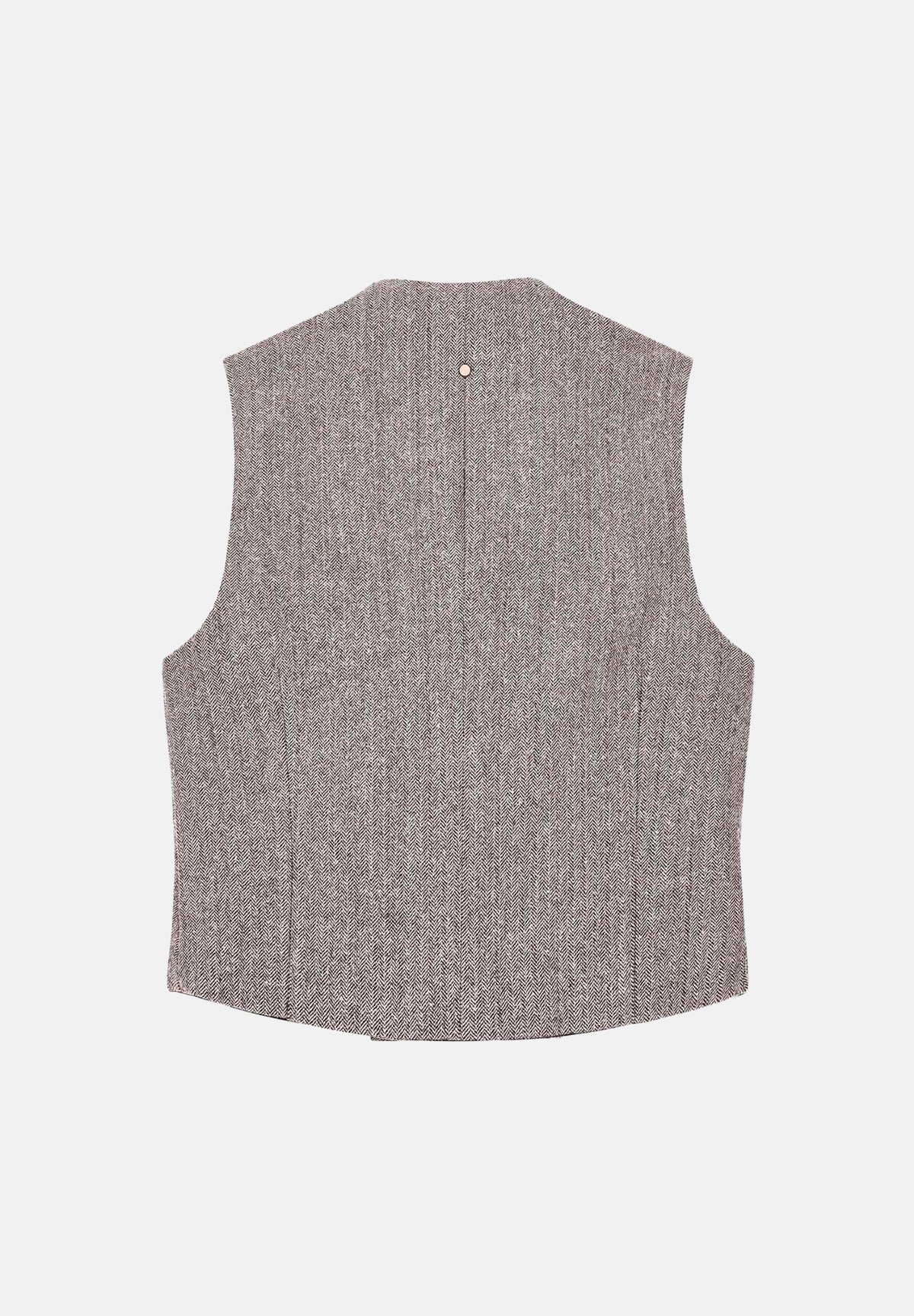 ARMANI EXCHANGE Gilet sartoriale antagonist-grigio da donna con scollo a V e doppiopetto. XW002509AF26078 F6044 ARMANI EXCHANGE