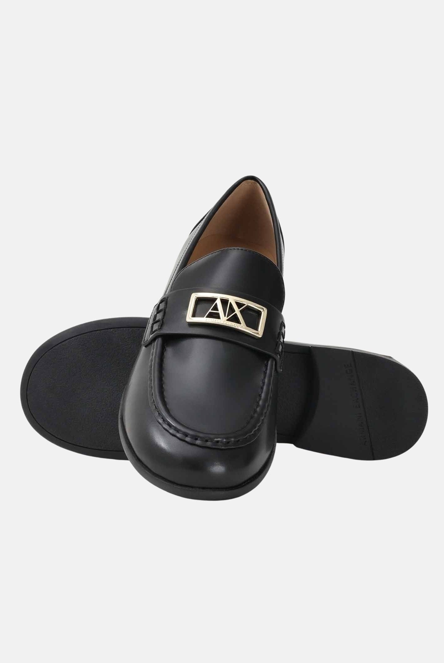 ARMANI EXCHANGE Mocassini neri da donna con logo XW002579AF17474 UC001 ARMANI EXCHANGE