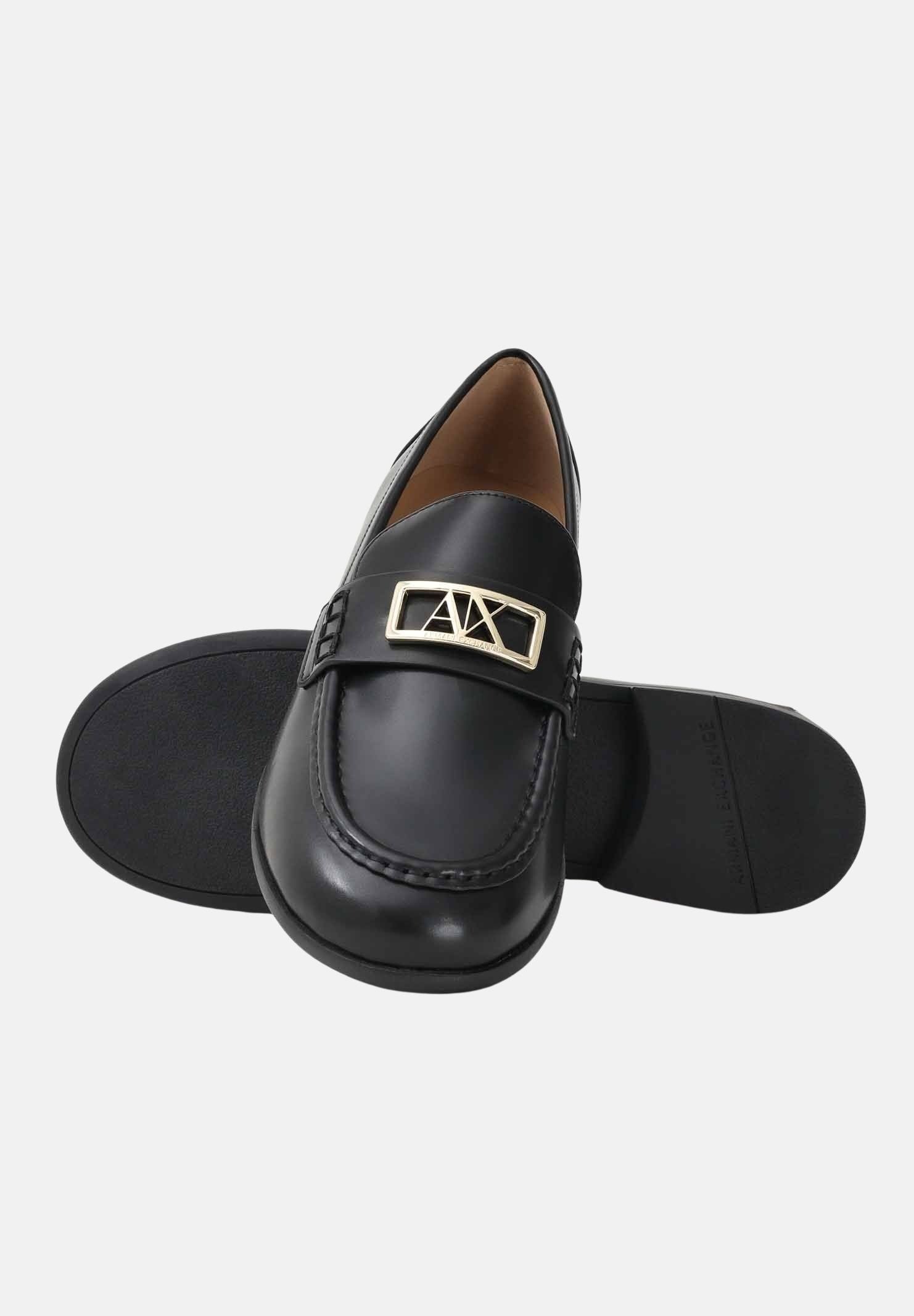 ARMANI EXCHANGE Mocassini neri da donna con logo XW002579AF17474 UC001 ARMANI EXCHANGE