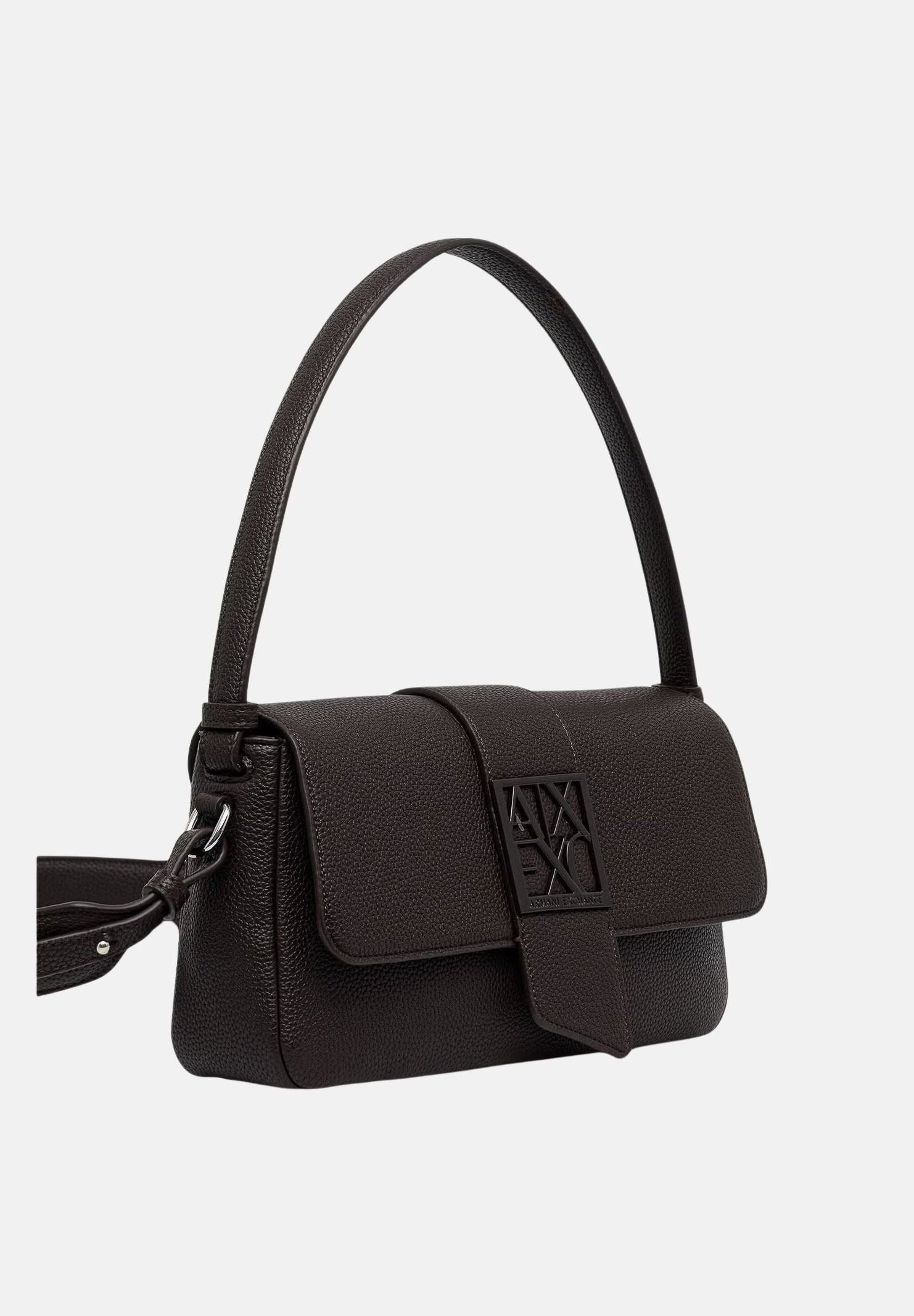ARMANI EXCHANGE Borsa a spalla antagonist marrone da donna con tracolla regolabile e fibbia con logo geometrico XW002592AF11902 U6032 ARMANI EXCHANGE