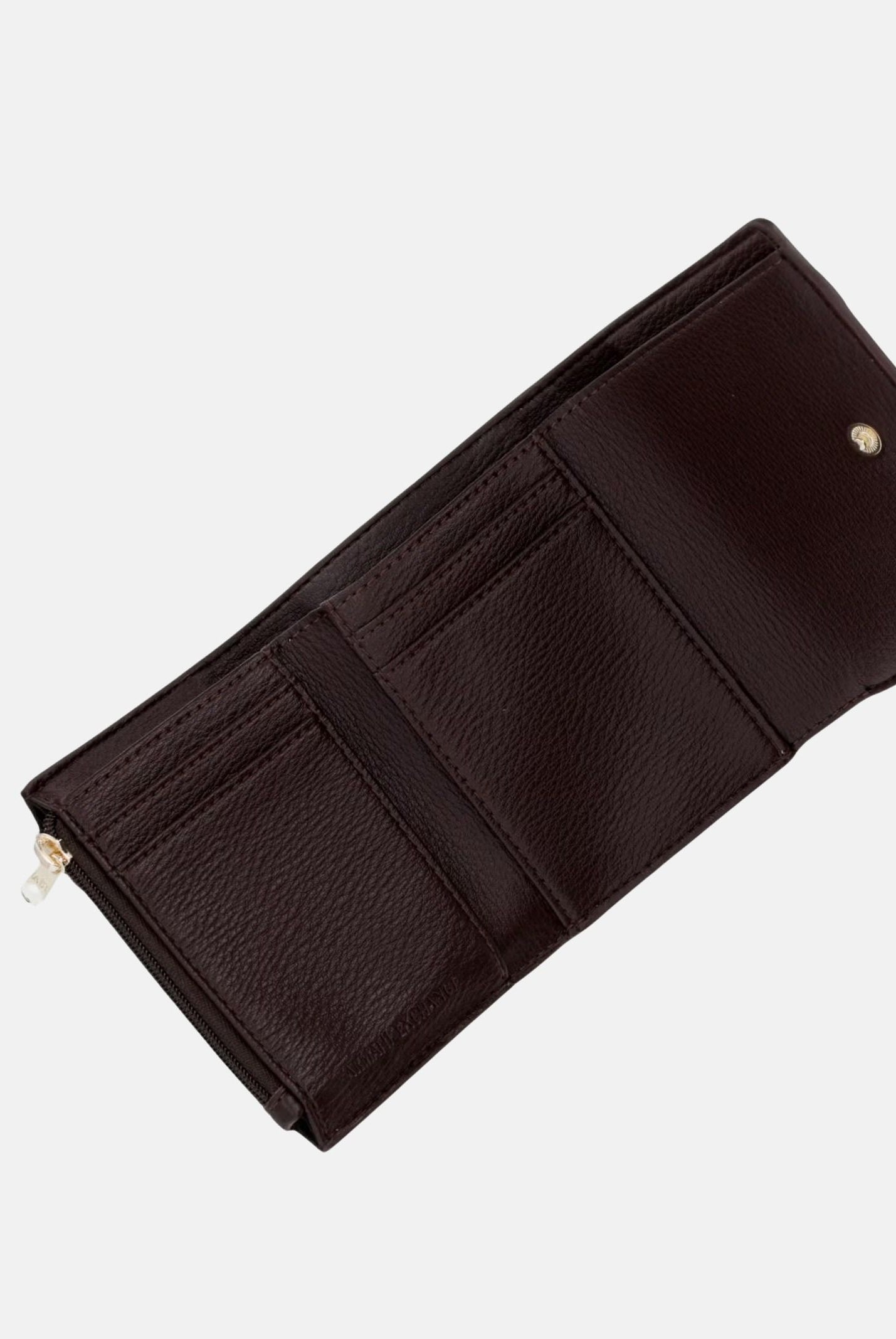 ARMANI EXCHANGE Portafogli marrone da donna con patta frontale e dettaglio logo metallico XW002613AF15632 U6032 ARMANI EXCHANGE