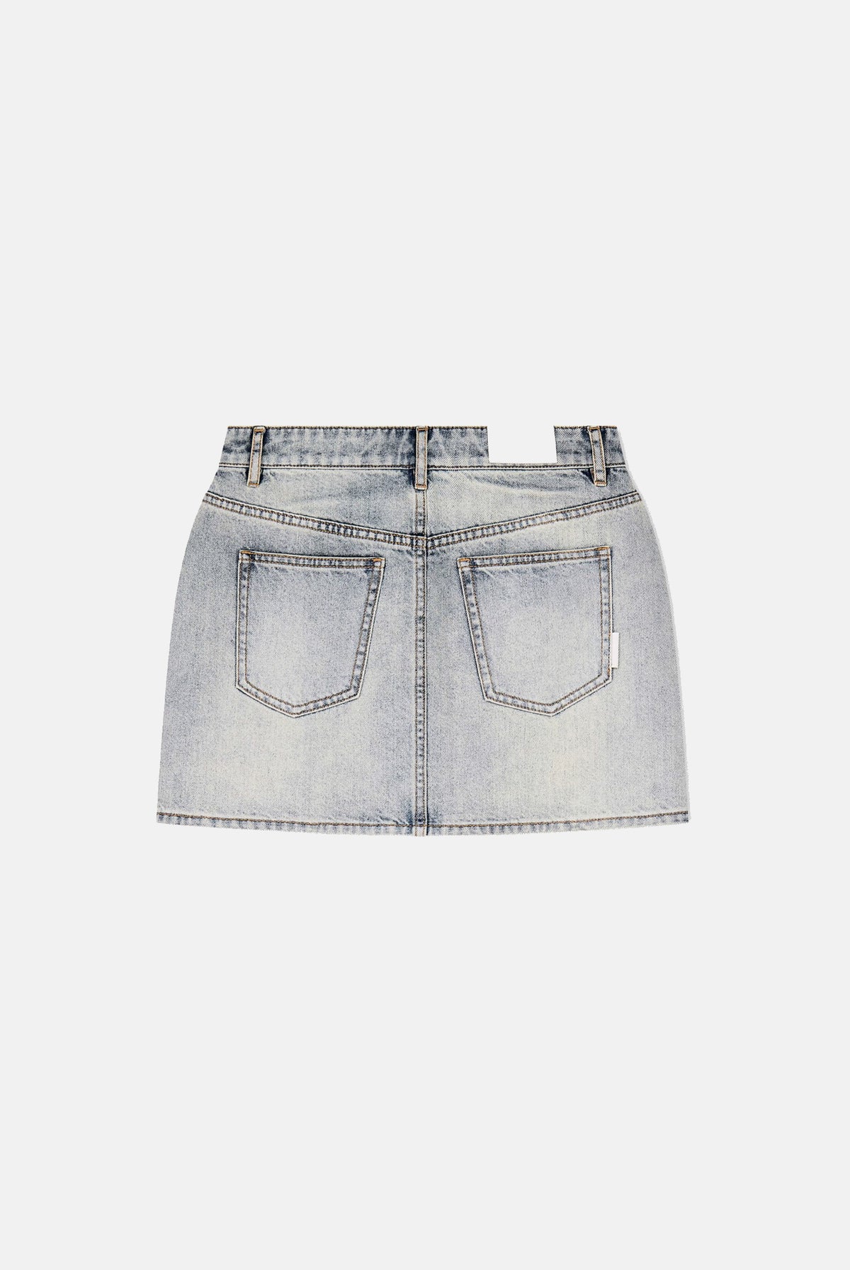 ARMANI EXCHANGE Gonna corta GEMS light blue denim per donna con lavaggio chiaro e cascata di strass. XW002751AF25775 MB003 ARMANI EXCHANGE