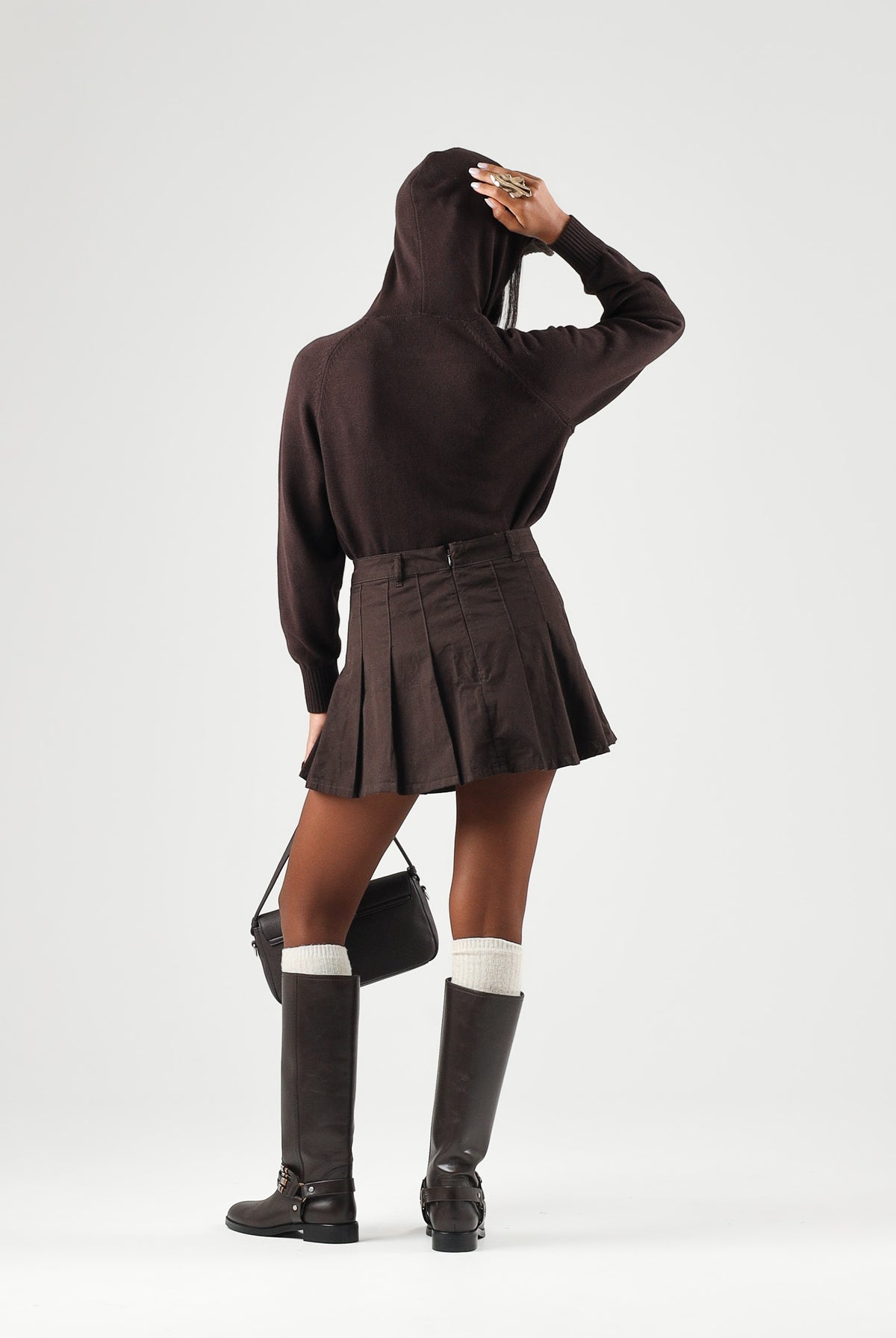 ARMANI EXCHANGE Felpa con cappuccio antagonist-marrone per donna con coulisse e logo circolare sul petto. XW002879AF16552 U6032 ARMANI EXCHANGE