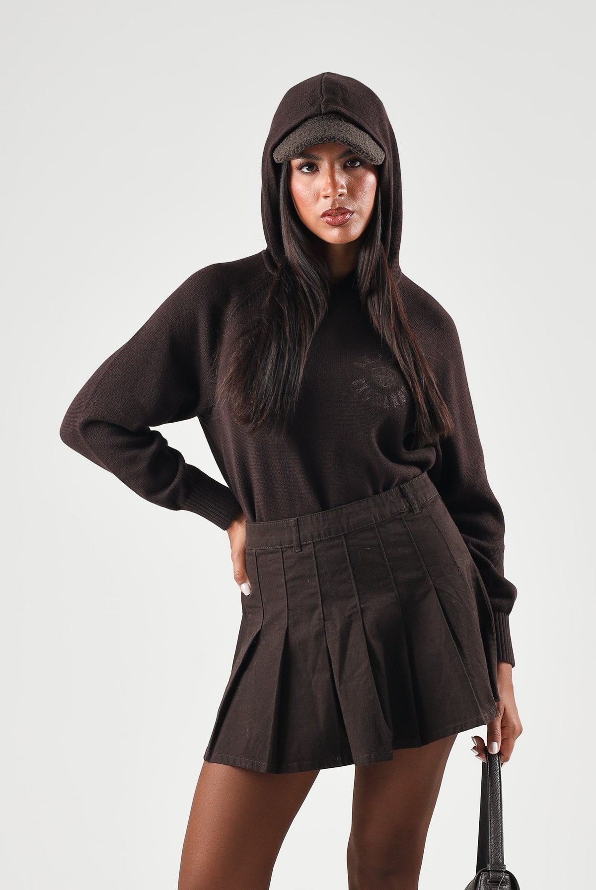ARMANI EXCHANGE Felpa con cappuccio antagonist-marrone per donna con coulisse e logo circolare sul petto. XW002879AF16552 U6032 ARMANI EXCHANGE
