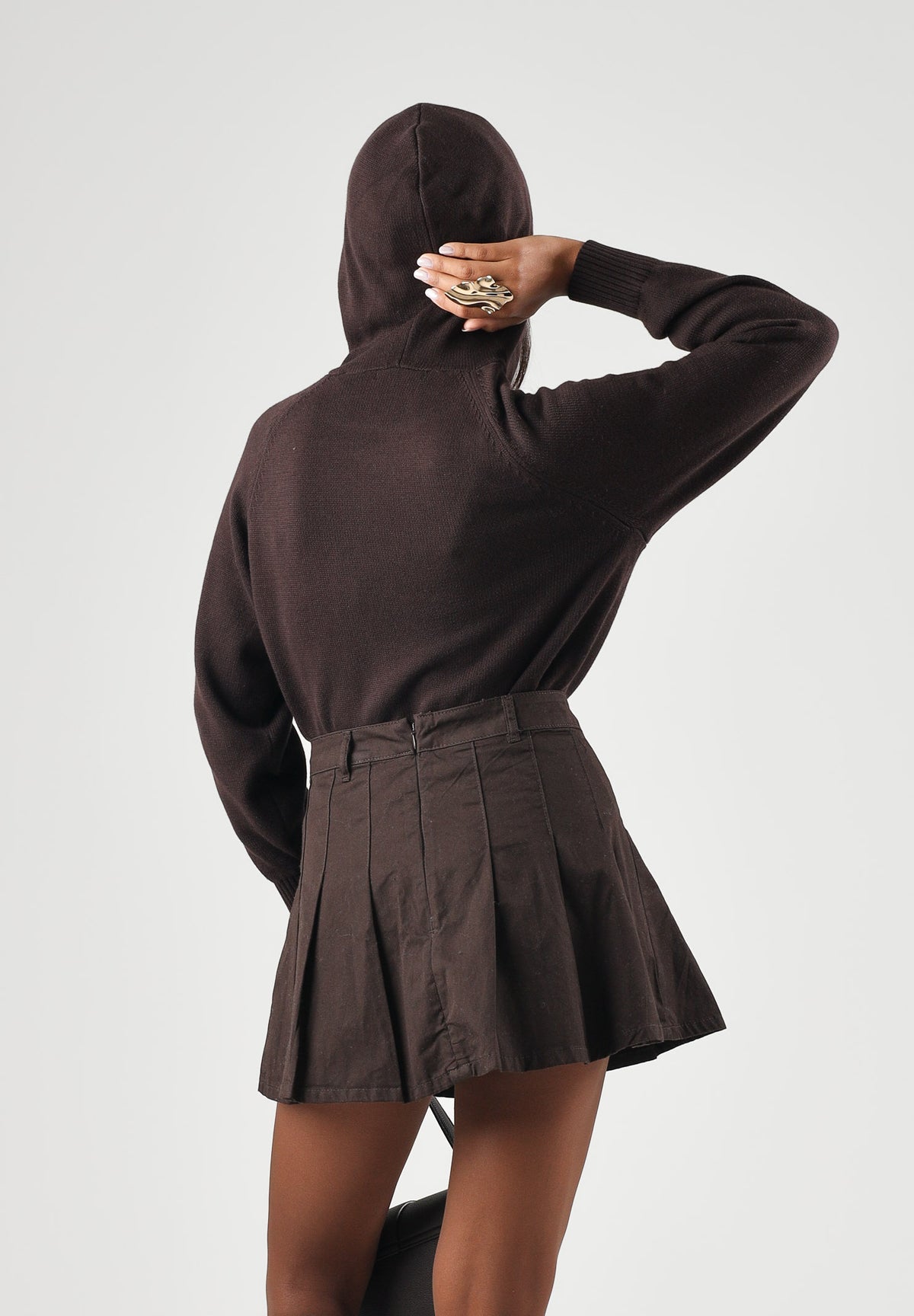 ARMANI EXCHANGE Felpa con cappuccio antagonist-marrone per donna con coulisse e logo circolare sul petto. XW002879AF16552 U6032 ARMANI EXCHANGE